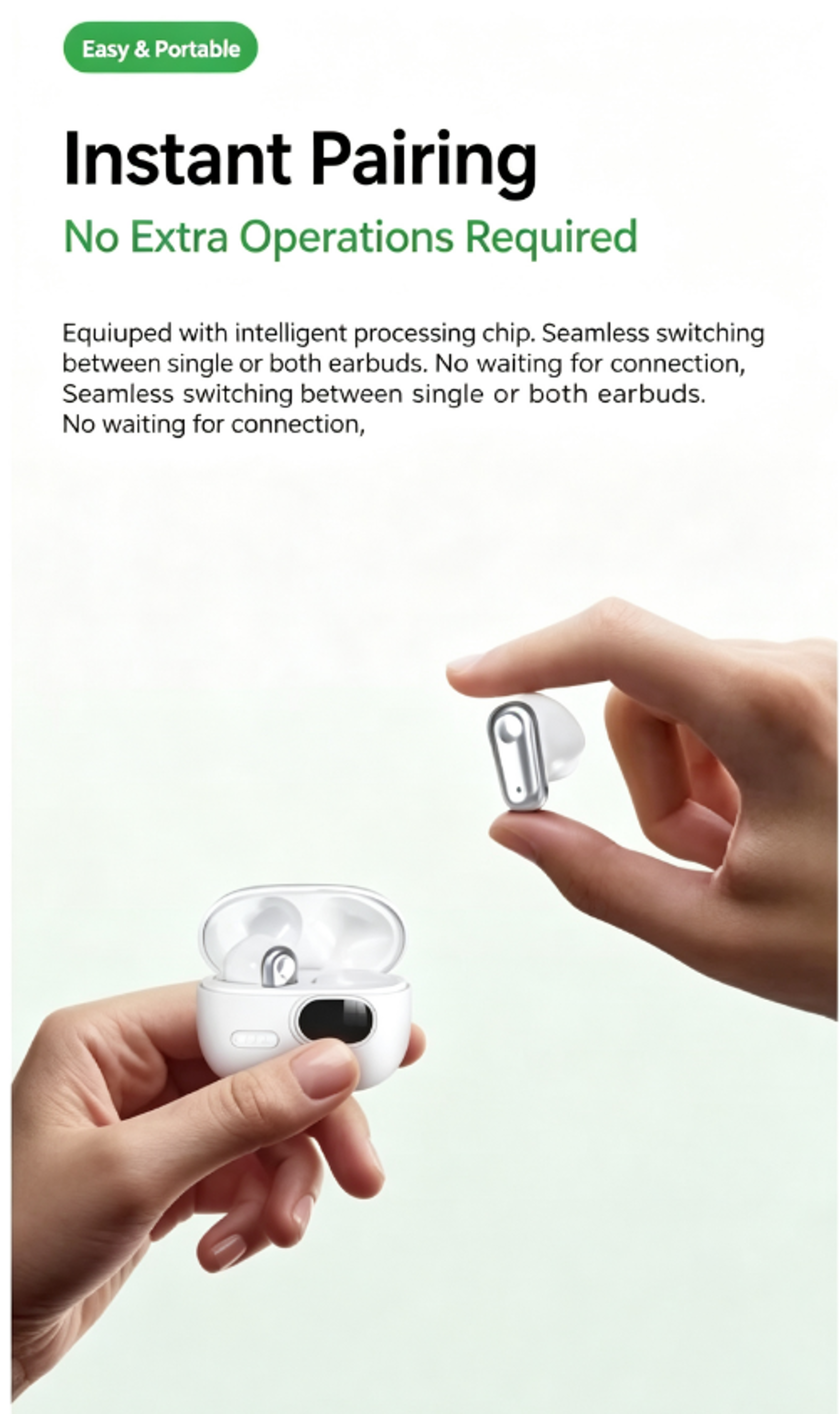 TWS Mini Wireless Bluetooth Headphones With LED Display And Noise Cancelling 2
