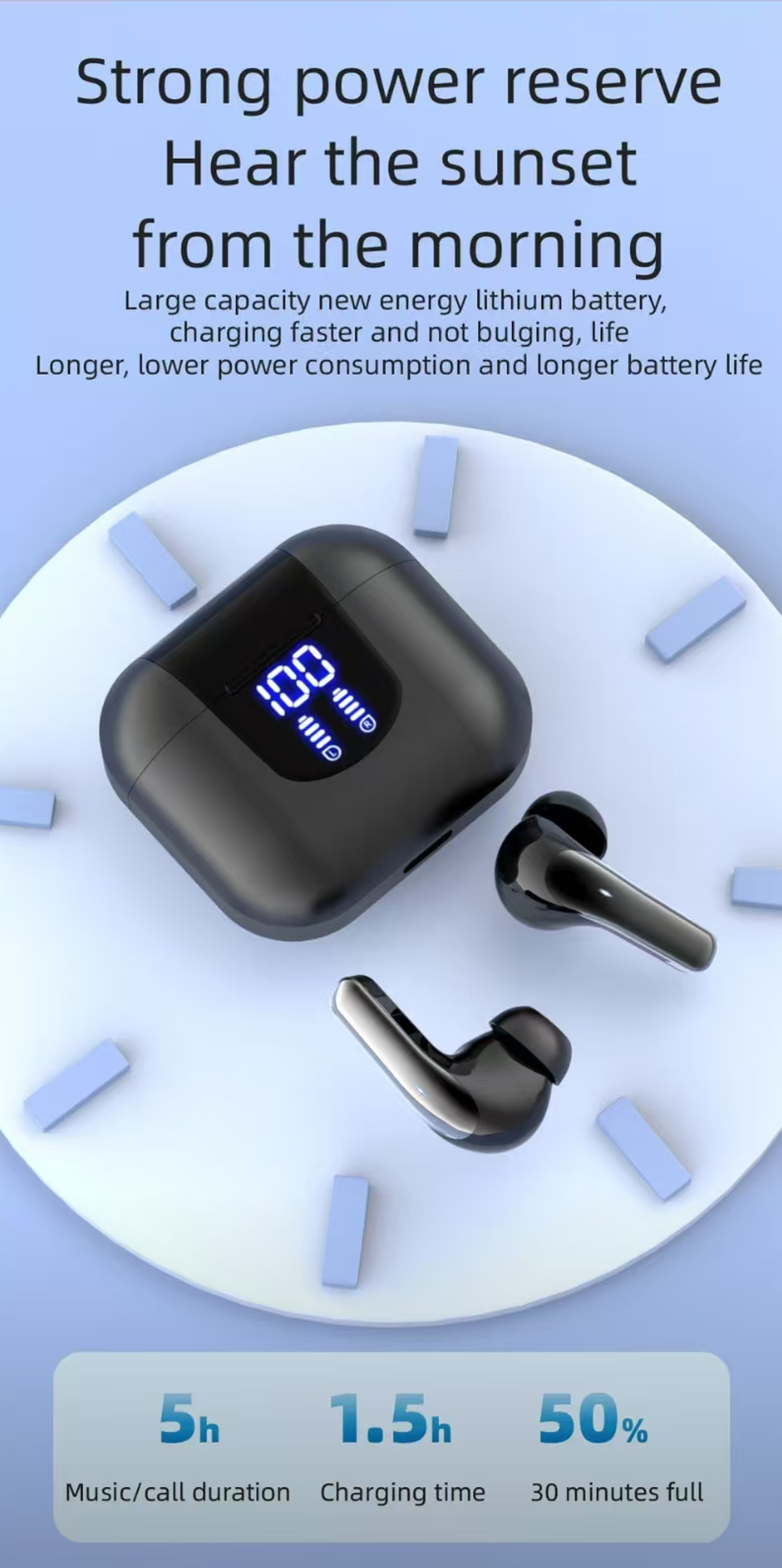 True Wireless Bluetooth Earbuds With LED Power Display And Low Latency Stereo Sound 4