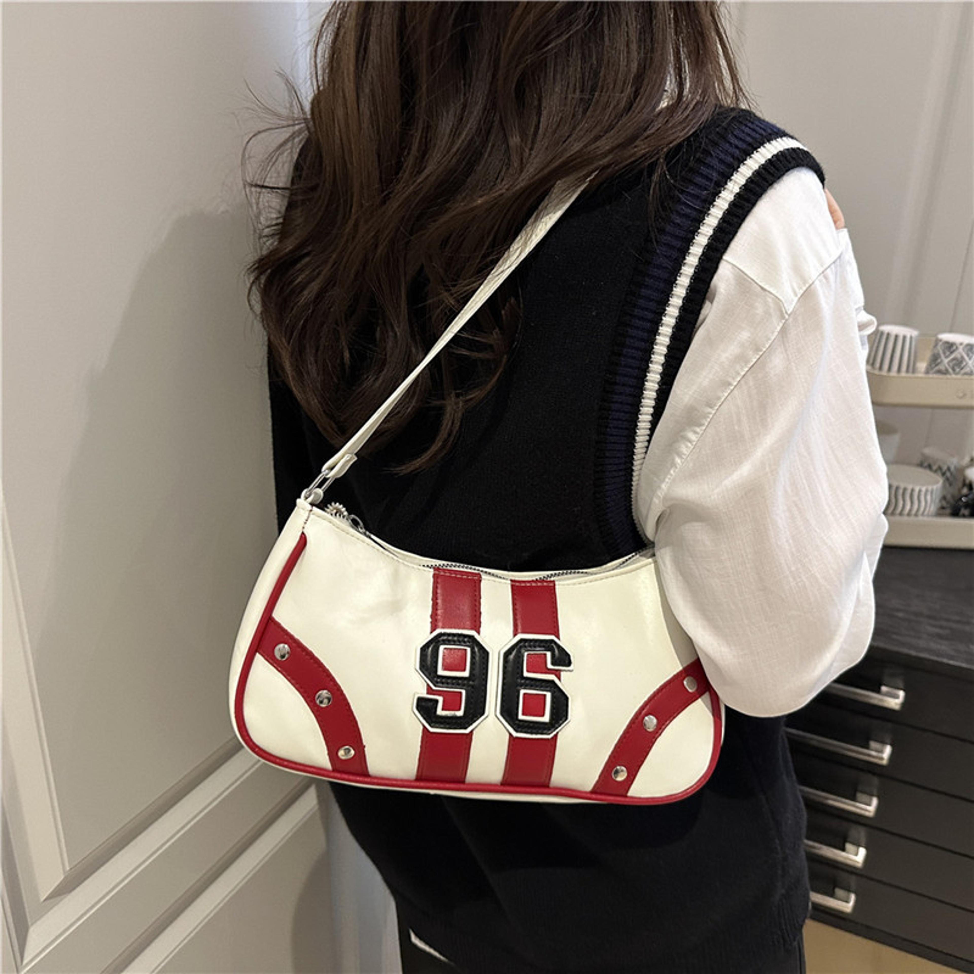 Retro Striped Shoulder Bag Studded Hobo Purse 3