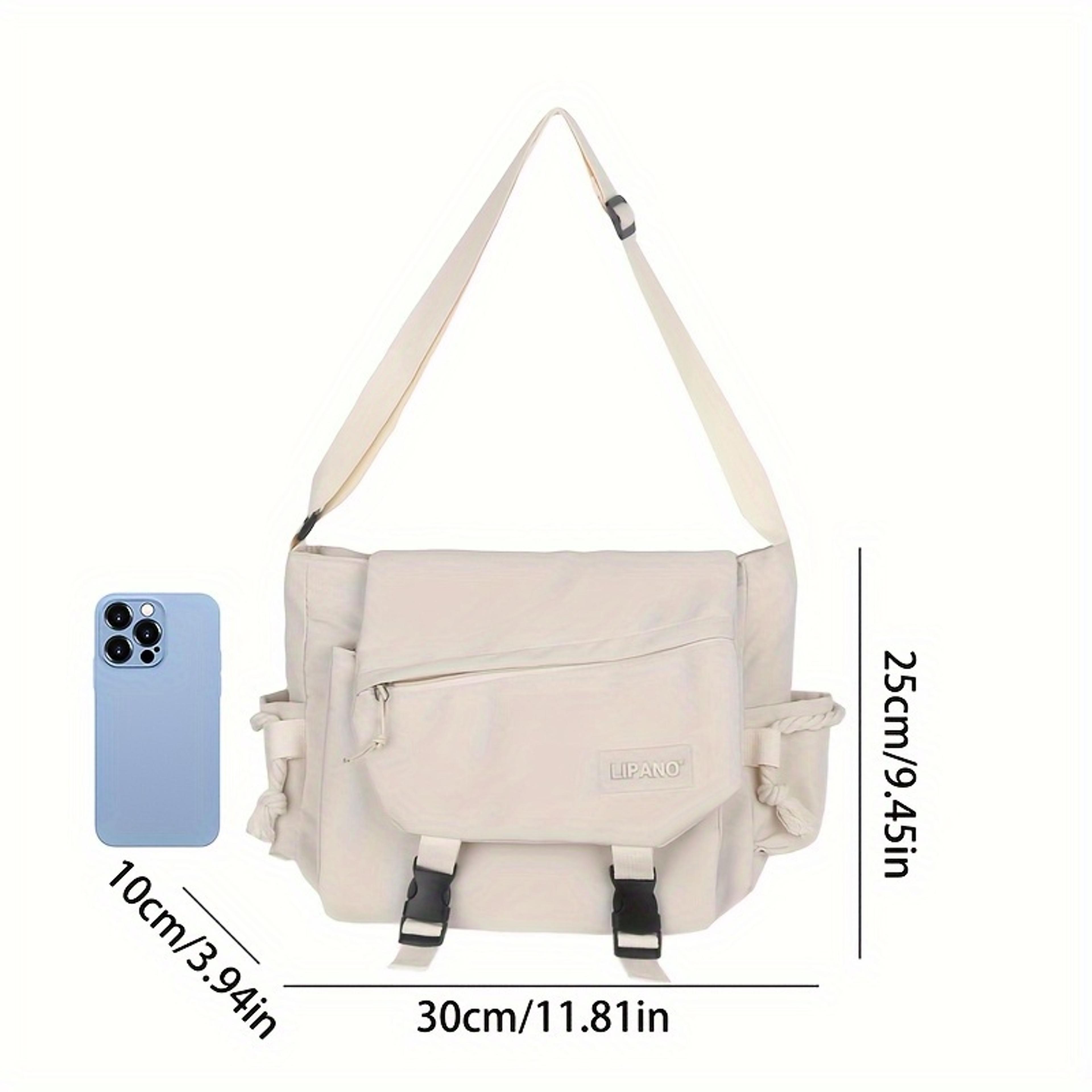 Multi Pocket Nylon Messenger Crossbody Bag For Students 3