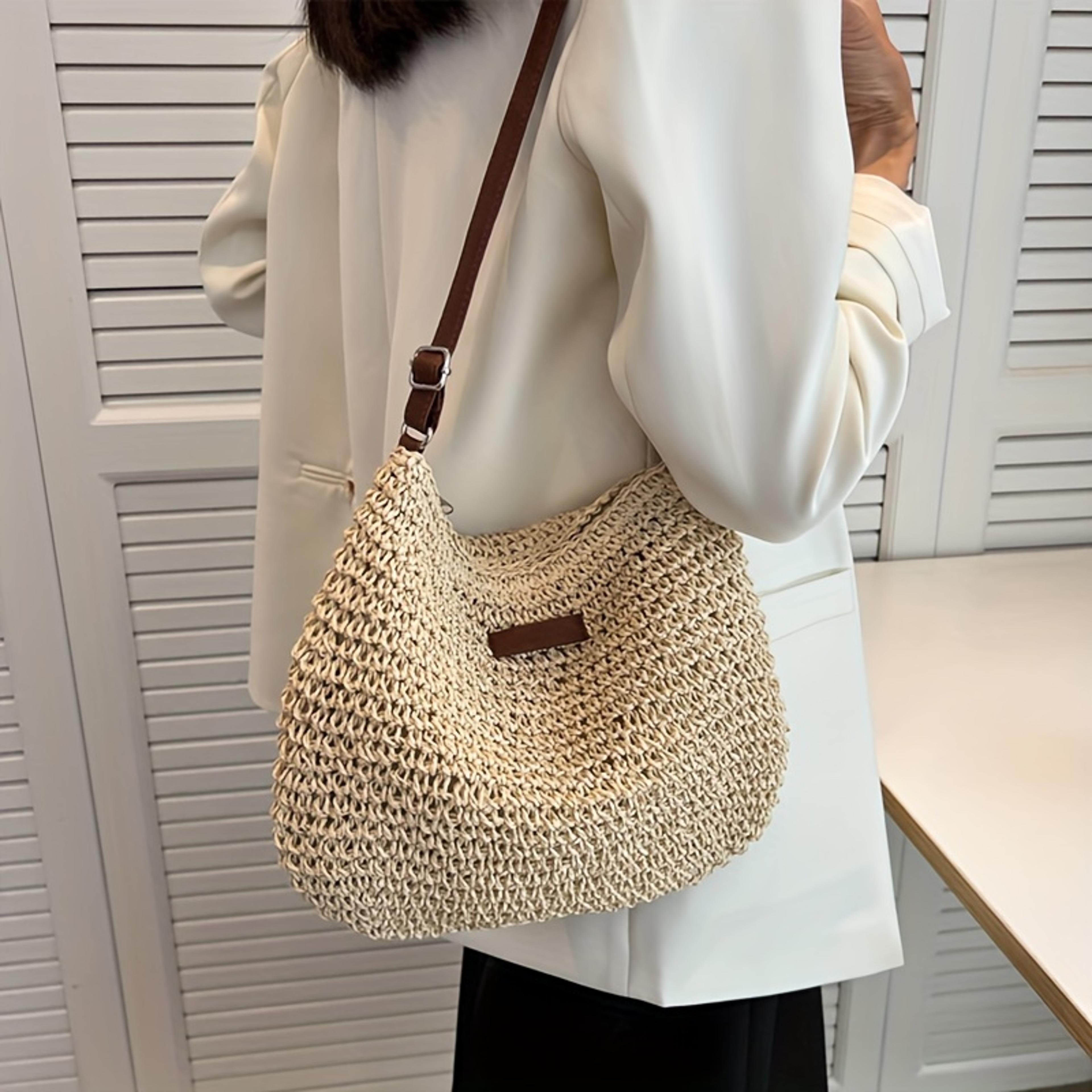 Chic Straw Crossbody Bag For Women With Adjustable Strap And Roomy Woven Design 0
