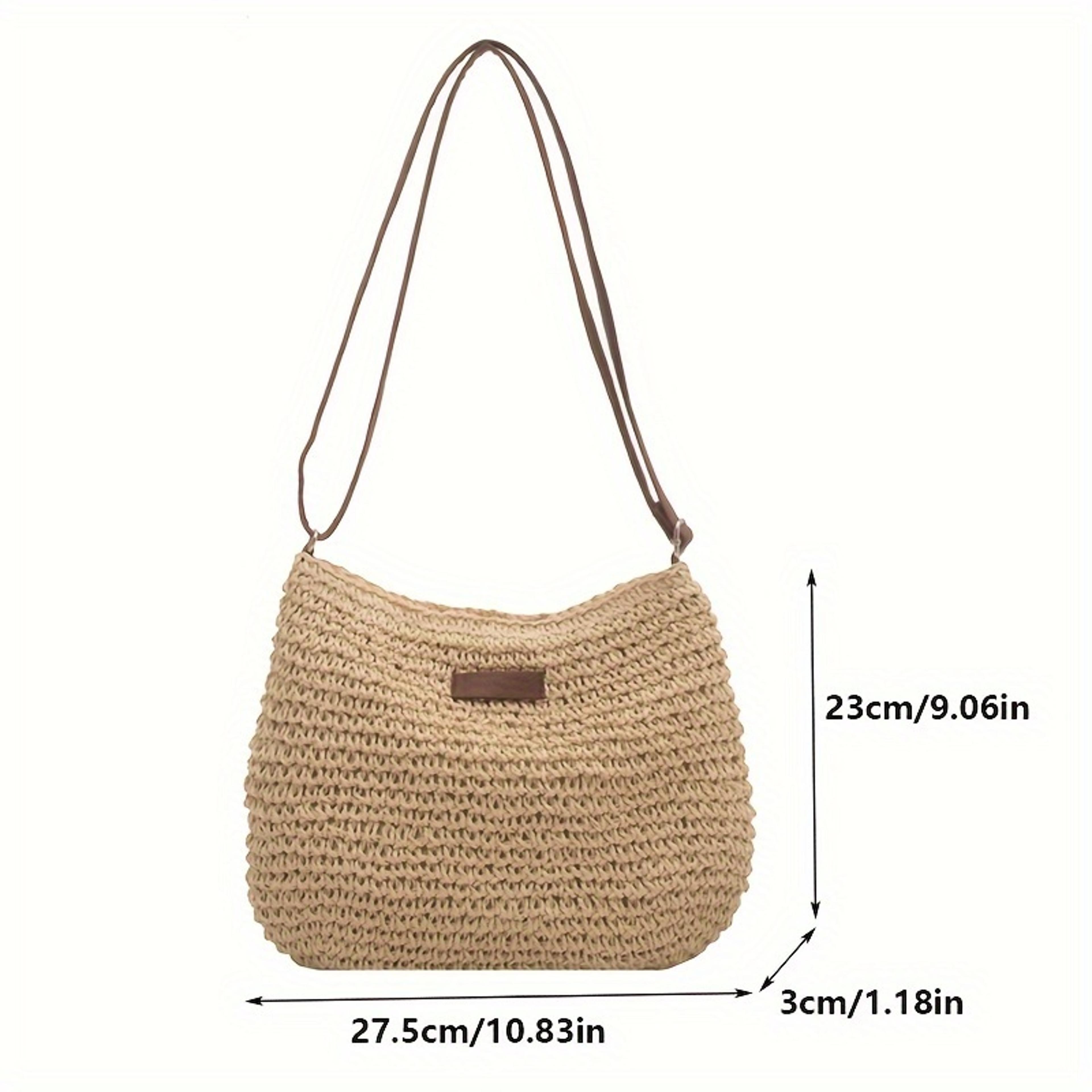 Chic Straw Crossbody Bag For Women With Adjustable Strap And Roomy Woven Design 3