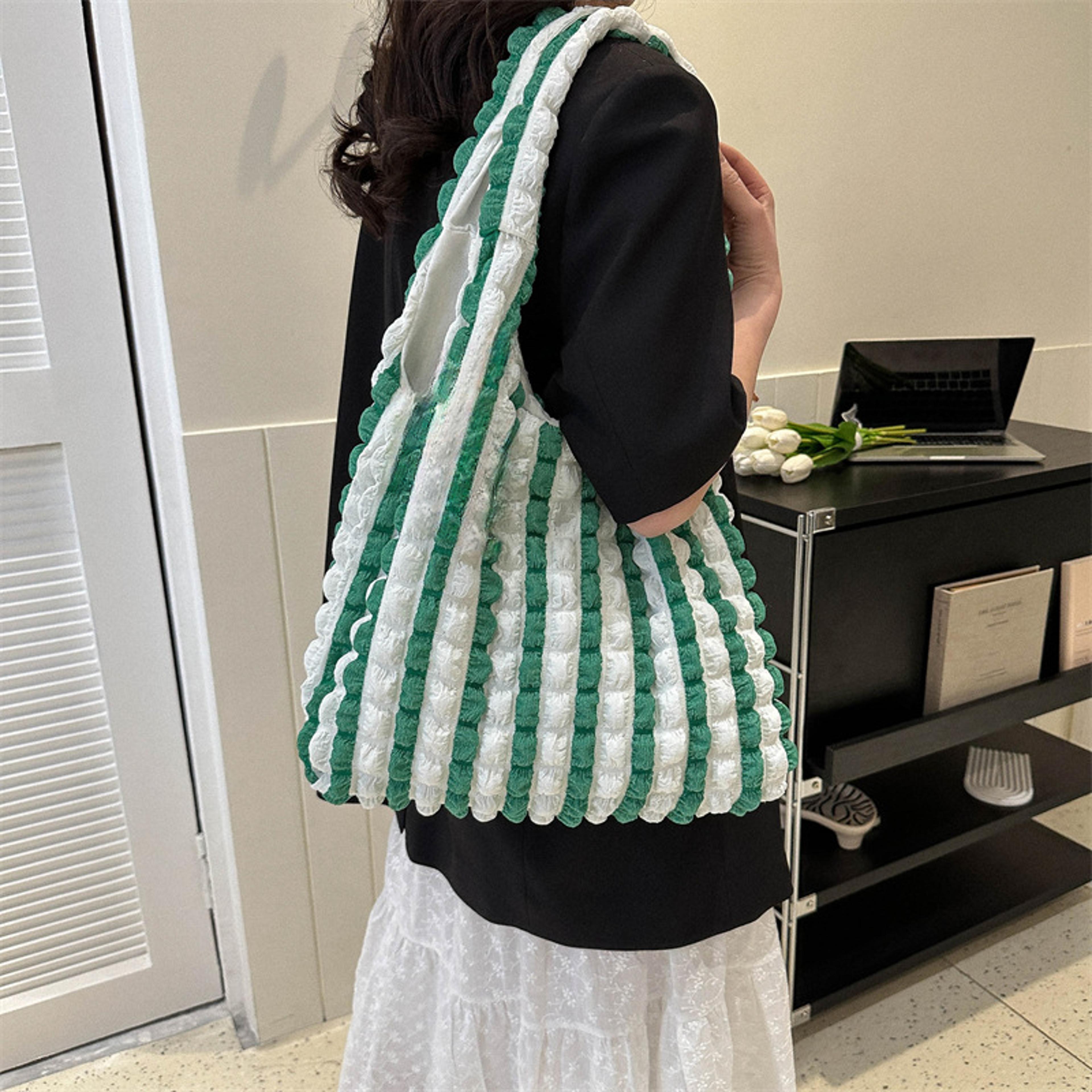Bubble Waffle Large Capacity Tote Bag With Soft Wide Shoulder Strap 1