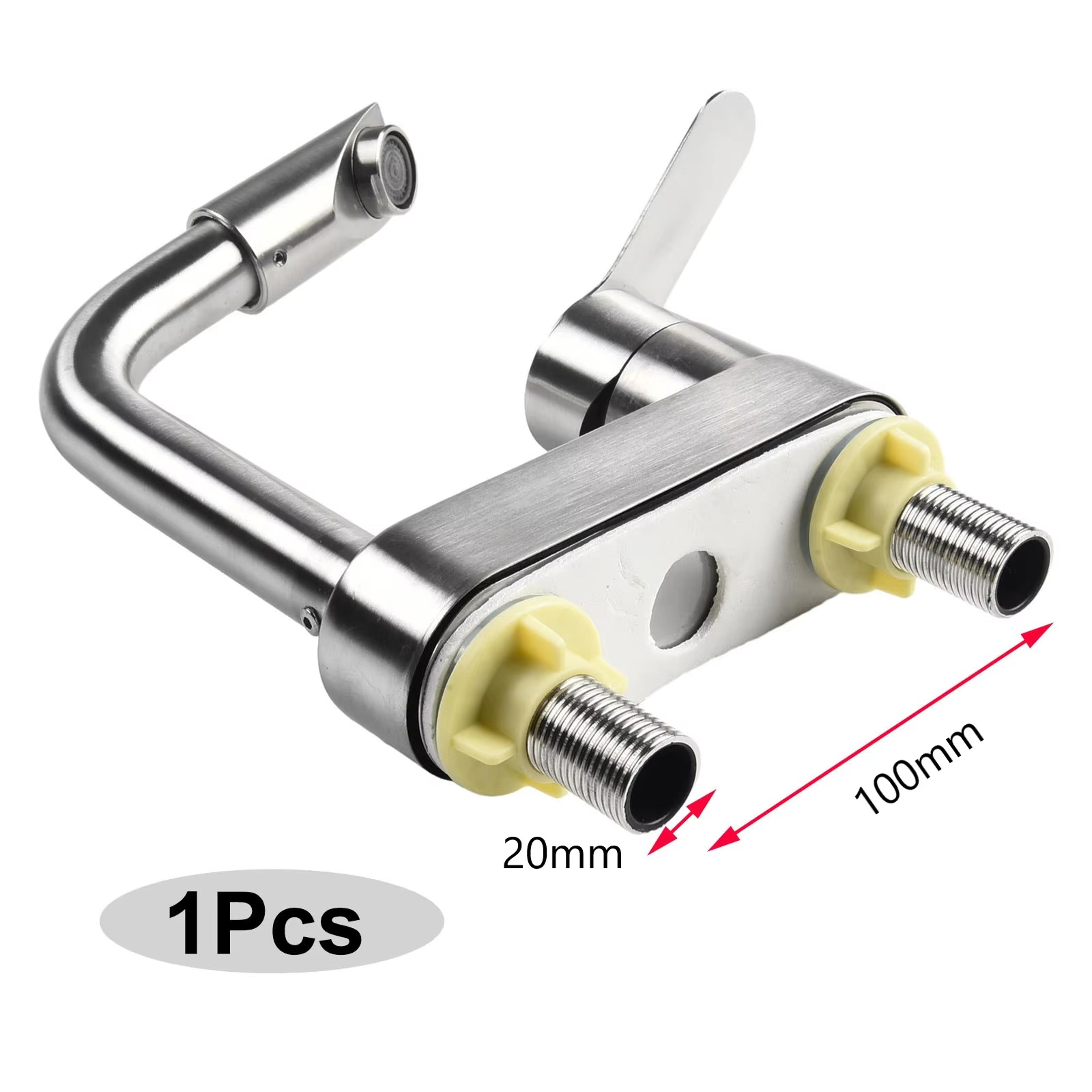 Stainless Steel Sink Faucet Single Handle Hot Cold Mixer Tap 1