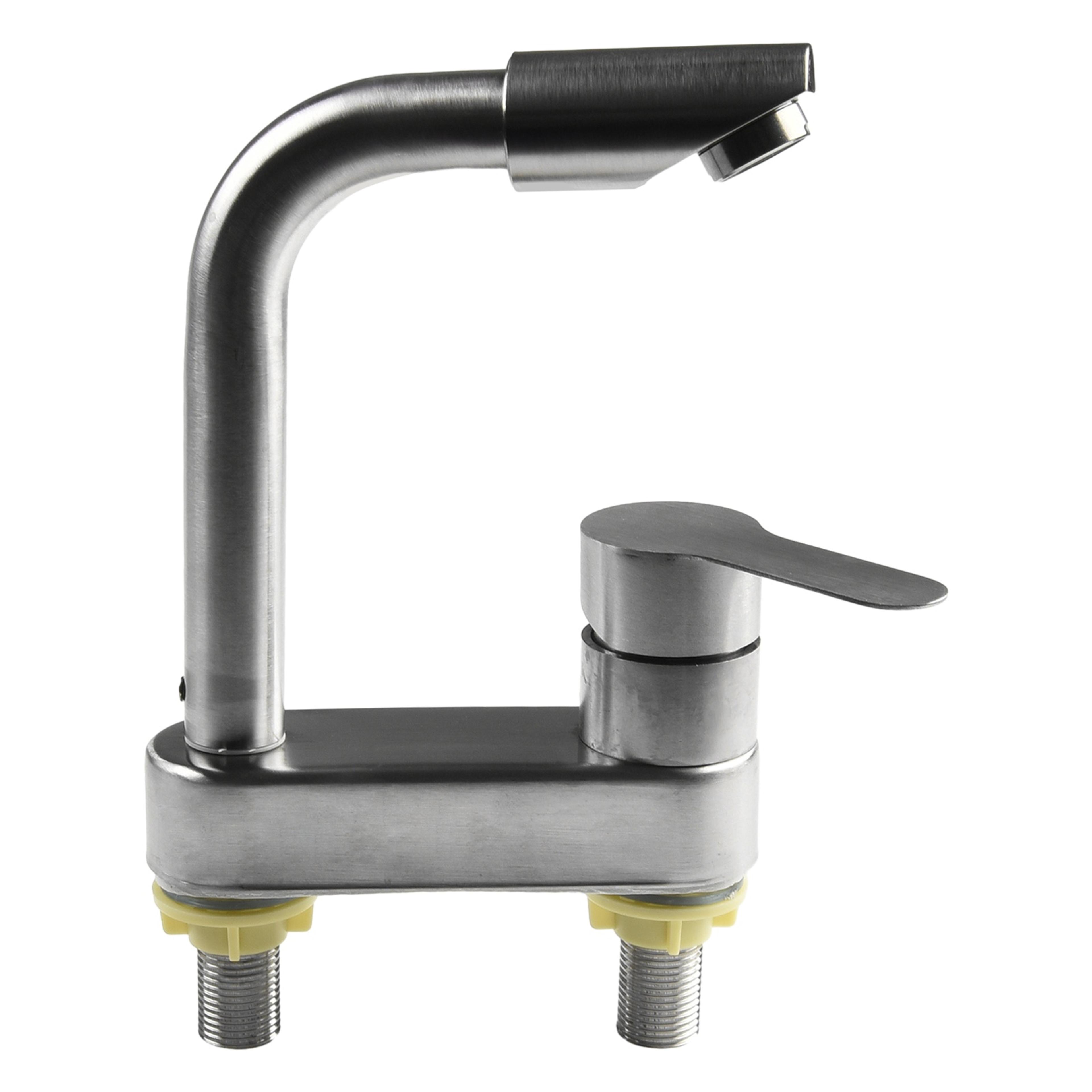Stainless Steel Sink Faucet Single Handle Hot Cold Mixer Tap 5