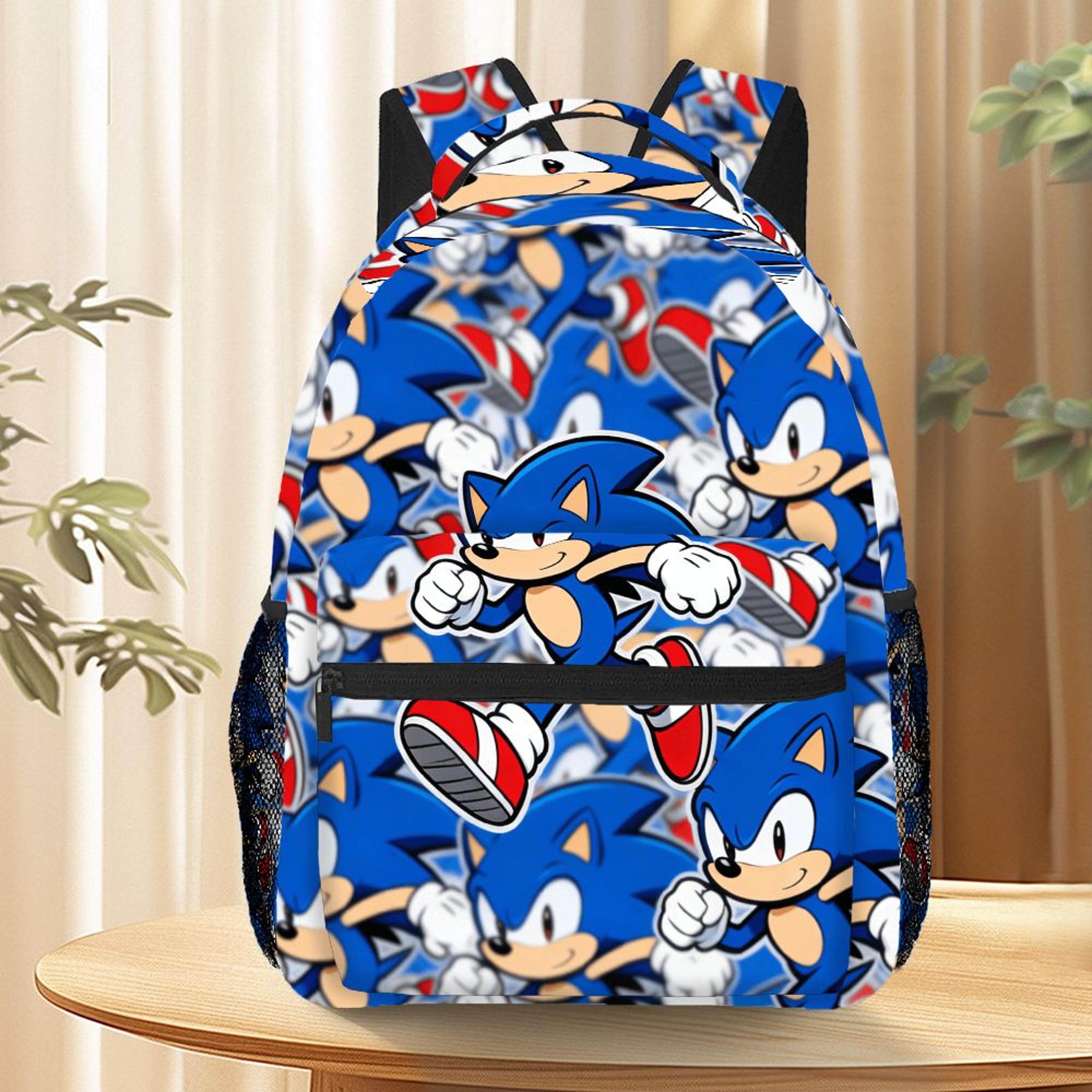 Sonic The Hedgehog Backpack Kids School Daypack With Mesh Pocket 1