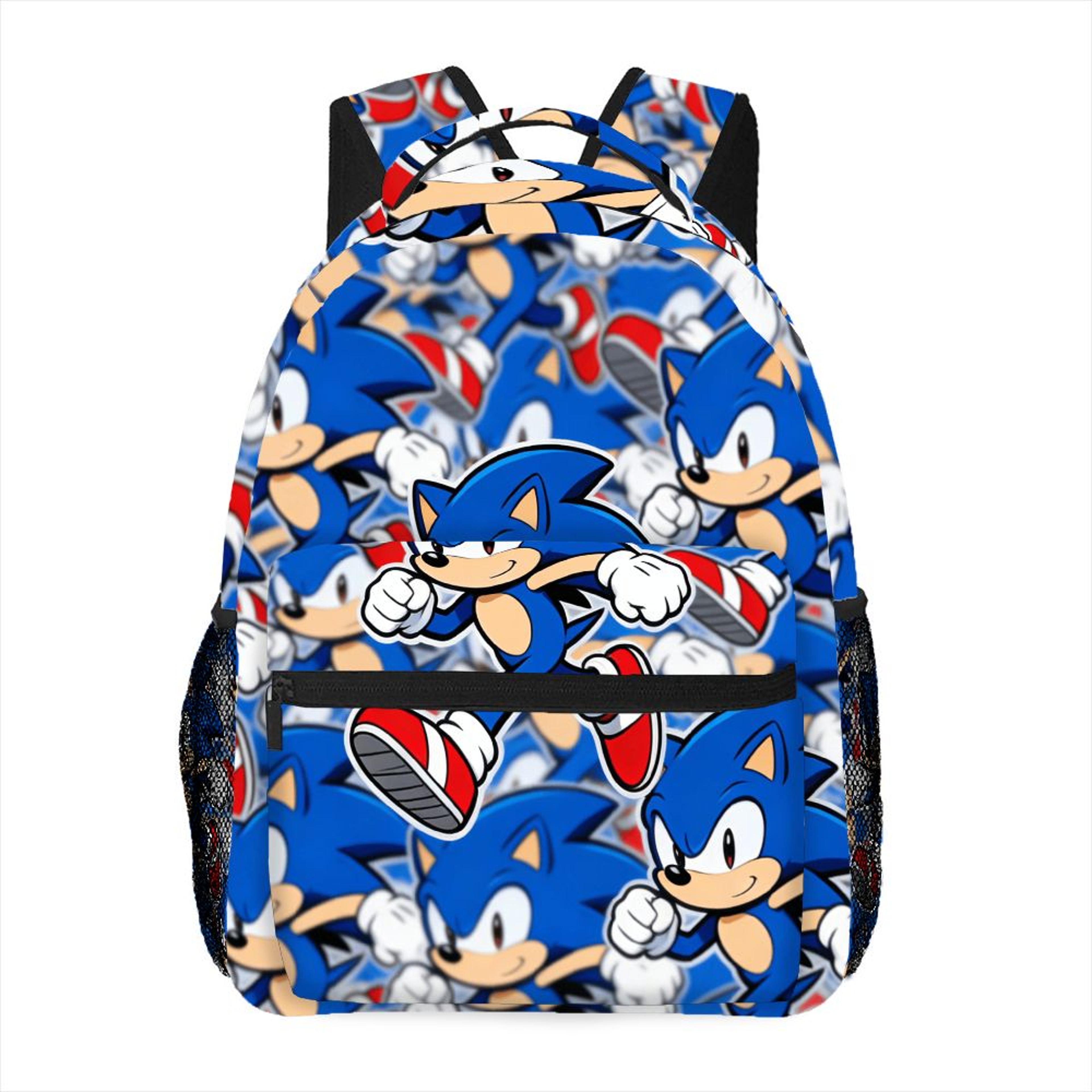 Sonic The Hedgehog Backpack Kids School Daypack With Mesh Pocket 6