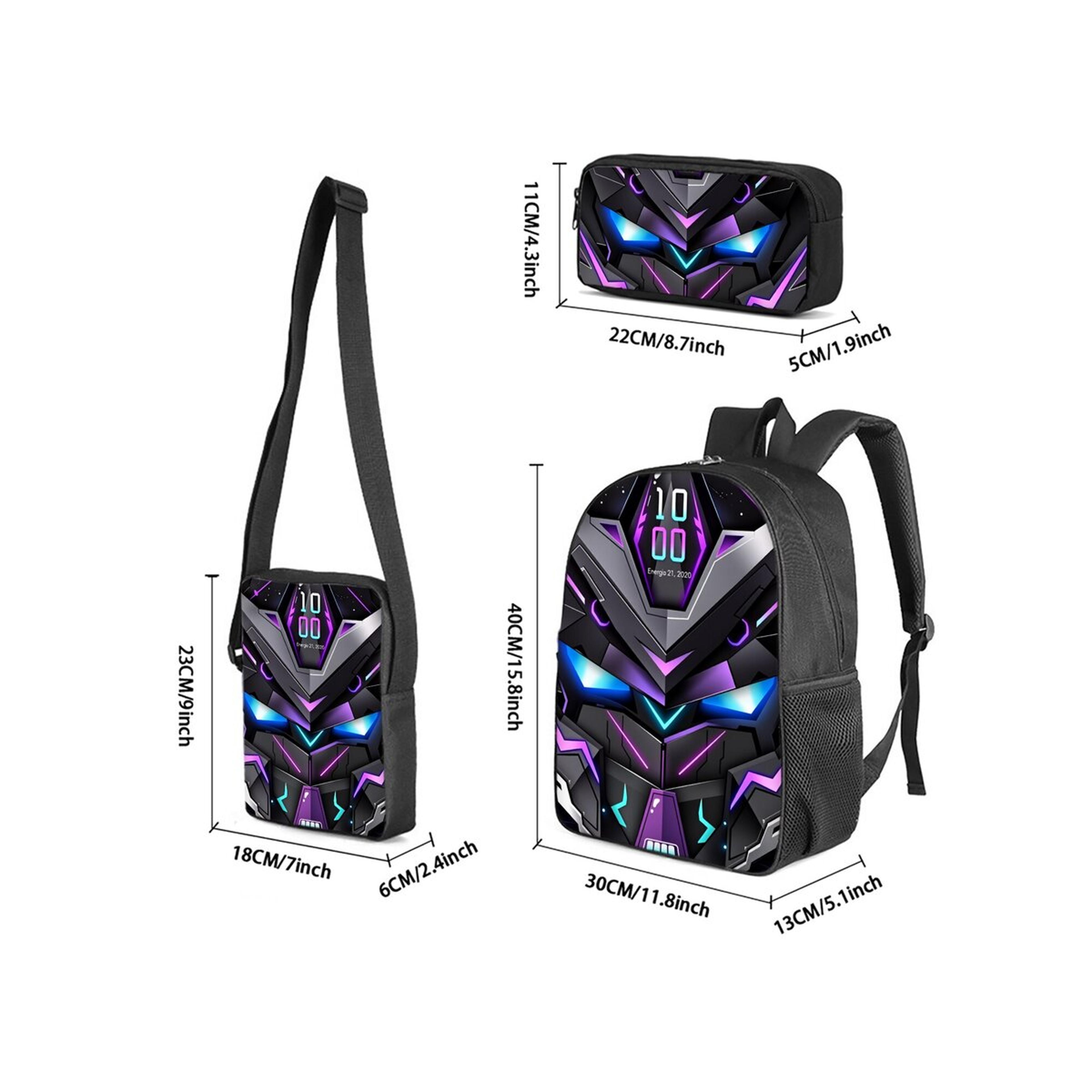 Mechanical Robot Piece Kids Backpack Set With Messenger Bag And Pencil Case 4