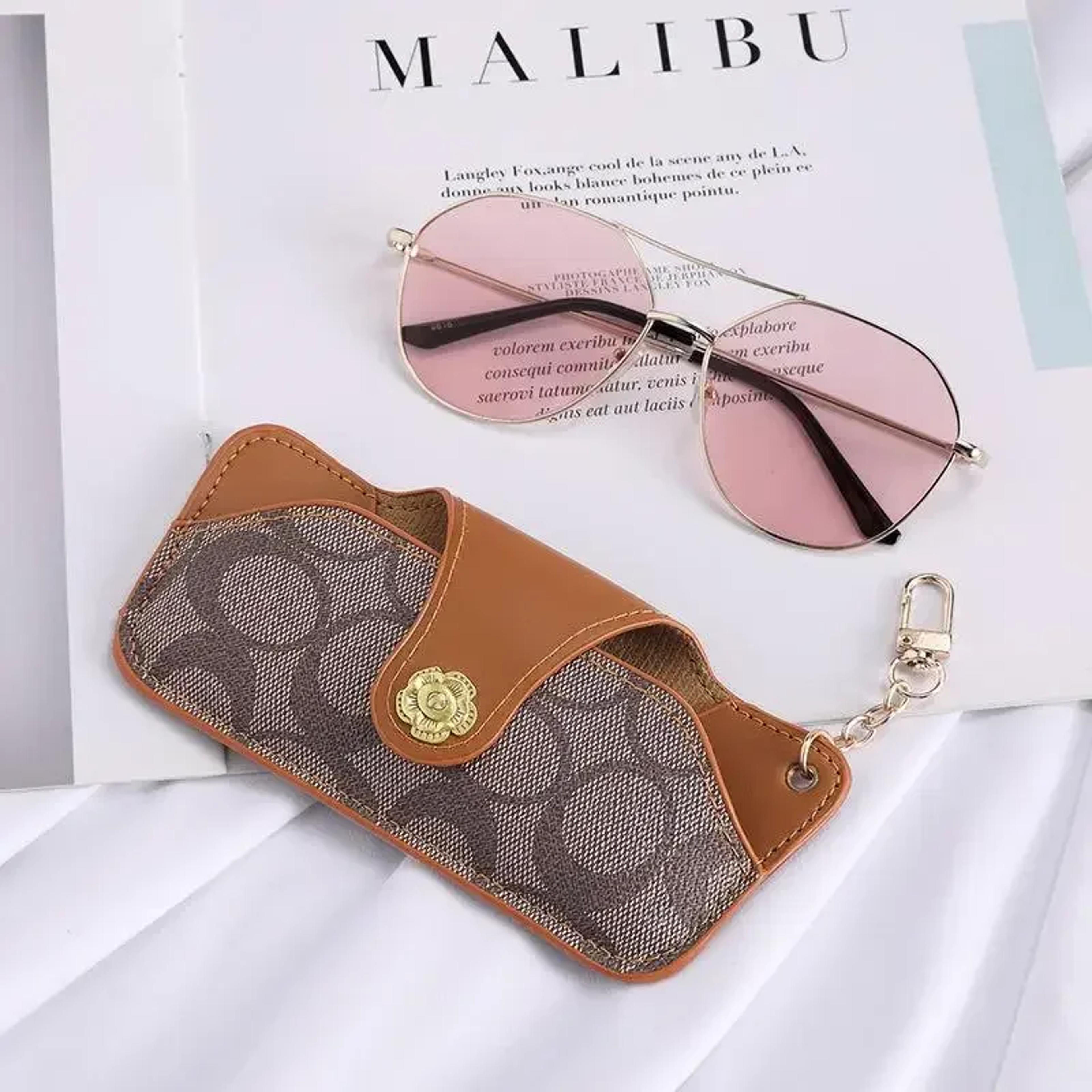 Portable Glasses Case With Keychain Protective Sunglasses Pouch For Travel 6