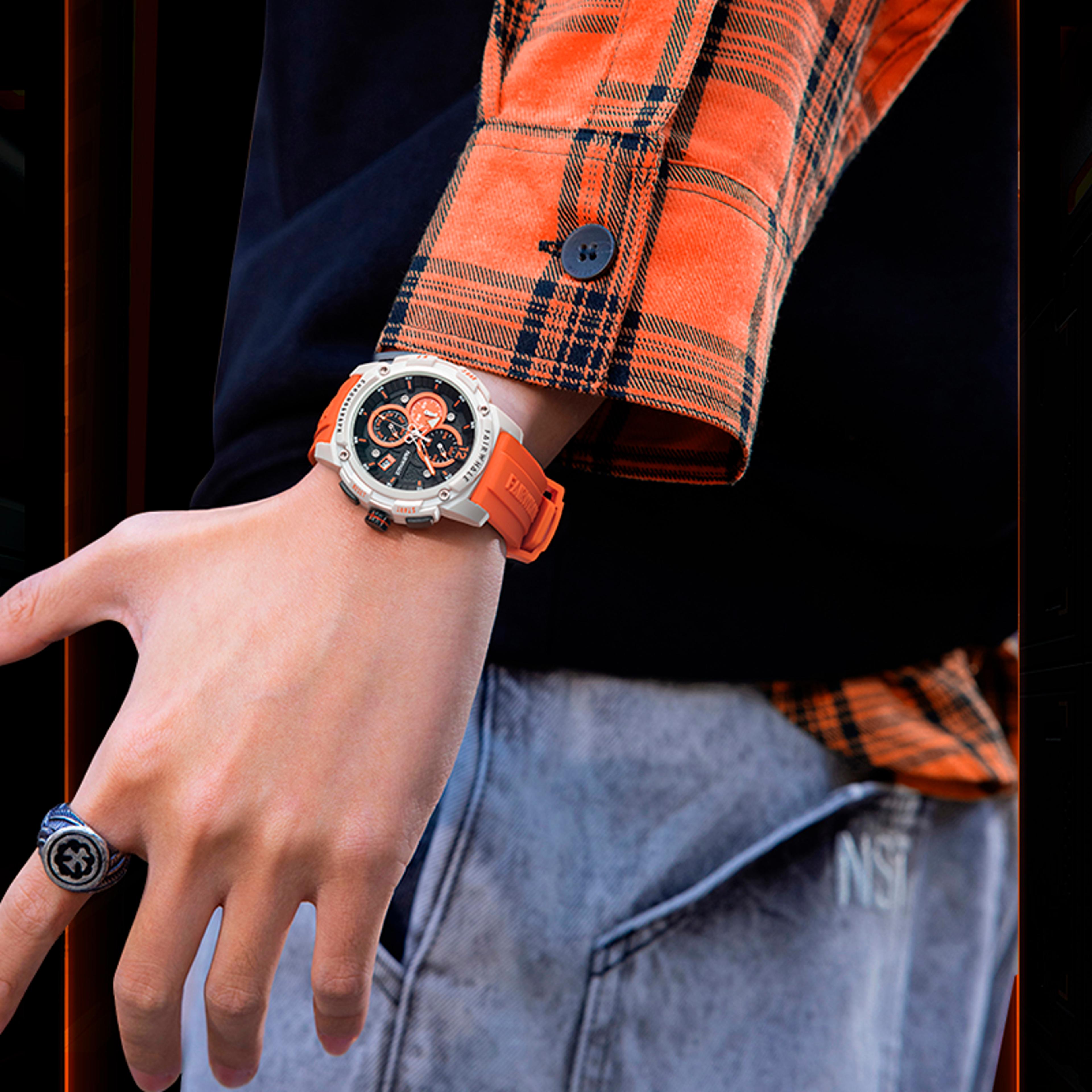 Mens Waterproof Chronograph Quartz Watch With Silicone Strap 3