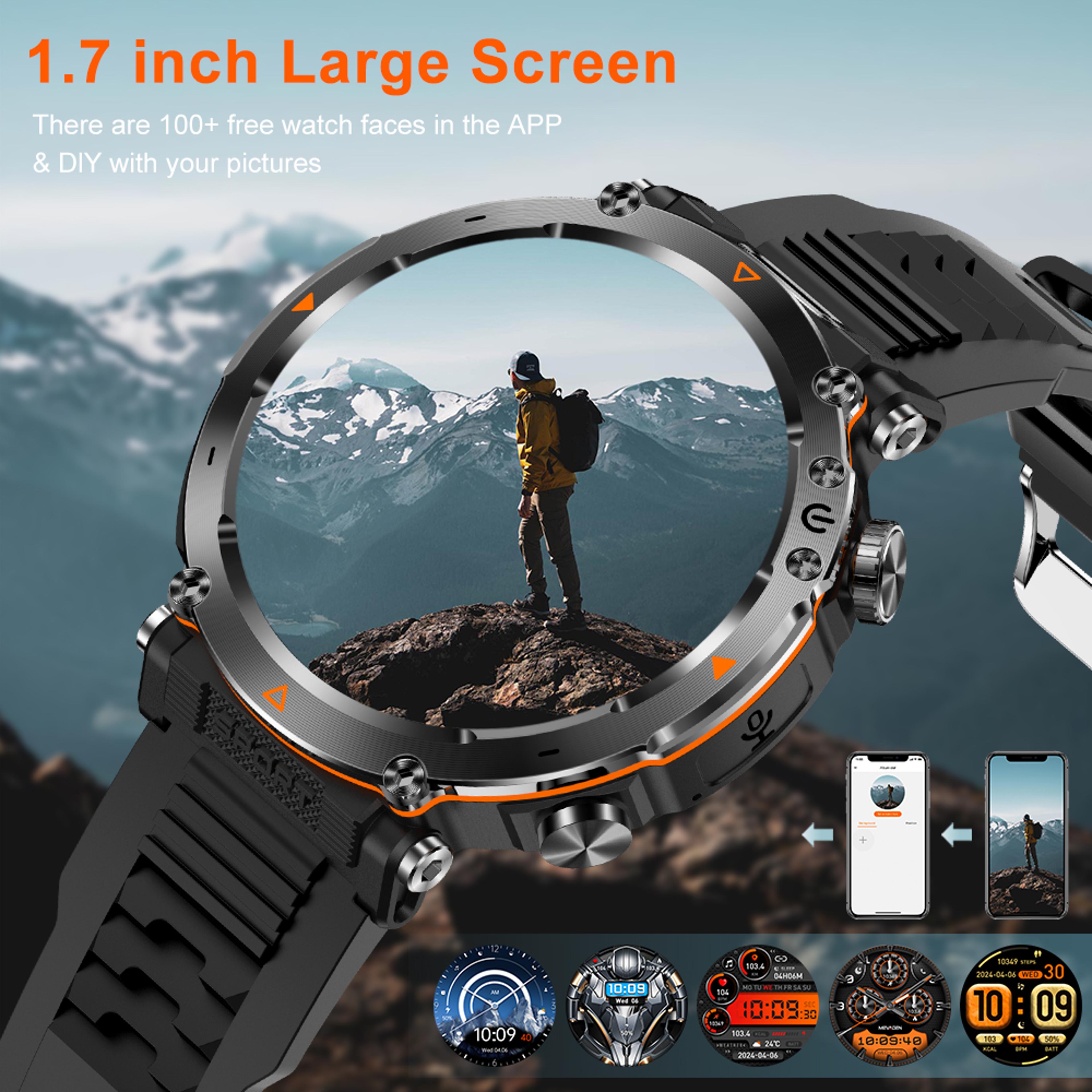 Outdoor Smartwatch With Bluetooth Calling Compass Flashlight 1