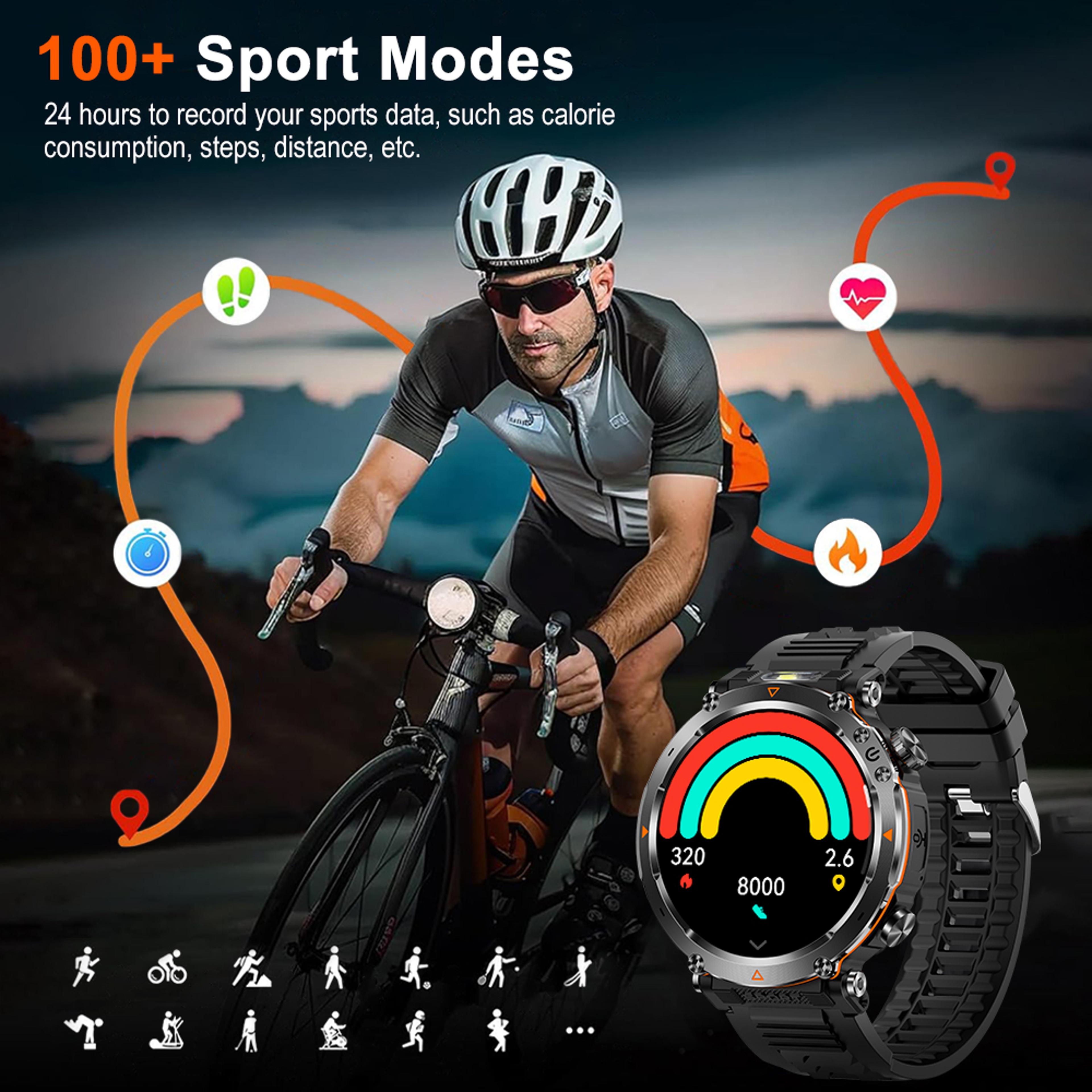 Outdoor Smartwatch With Bluetooth Calling Compass Flashlight 3