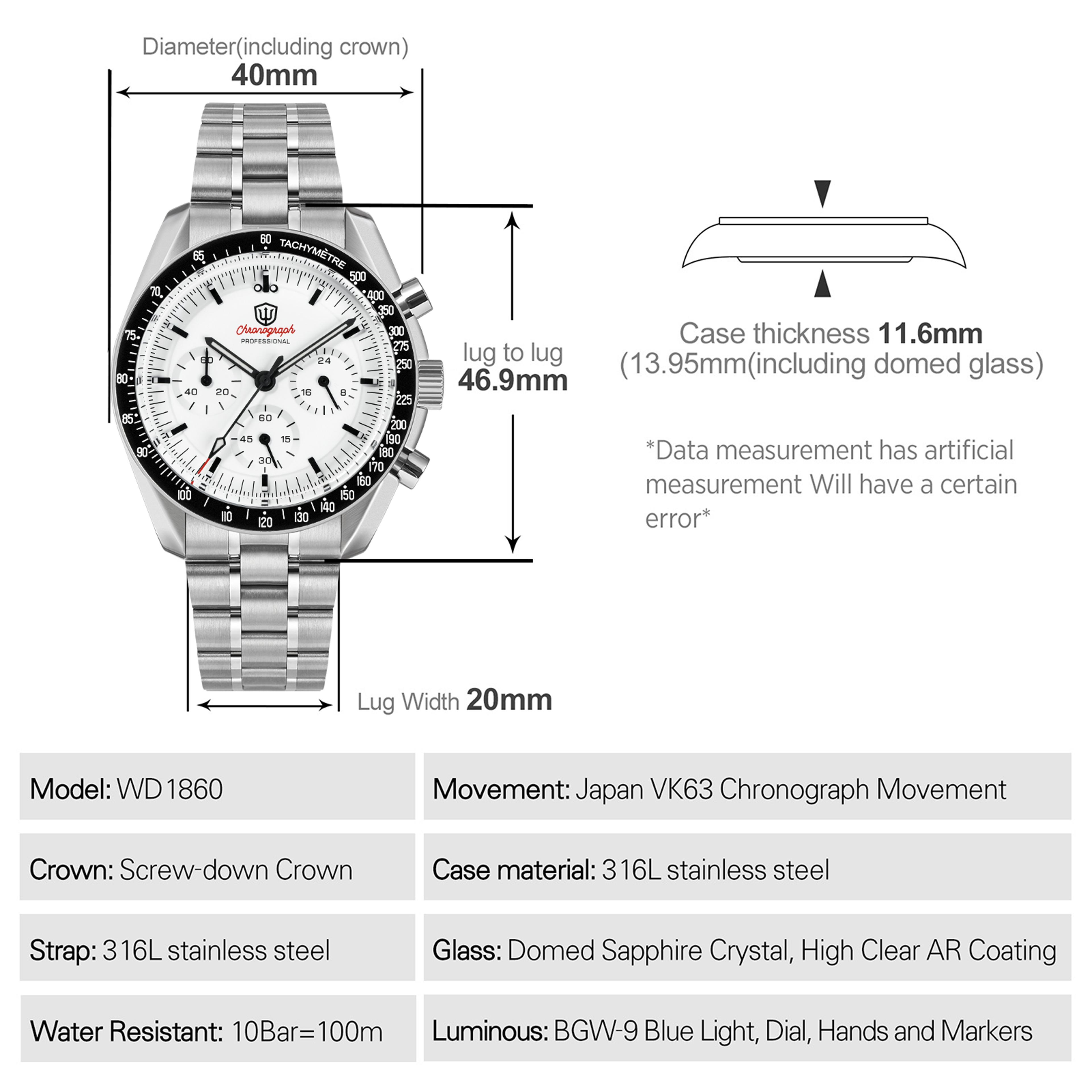 Retro Stainless Steel Automatic Watch With Sapphire Crystal AR Coating Night Light Design 2