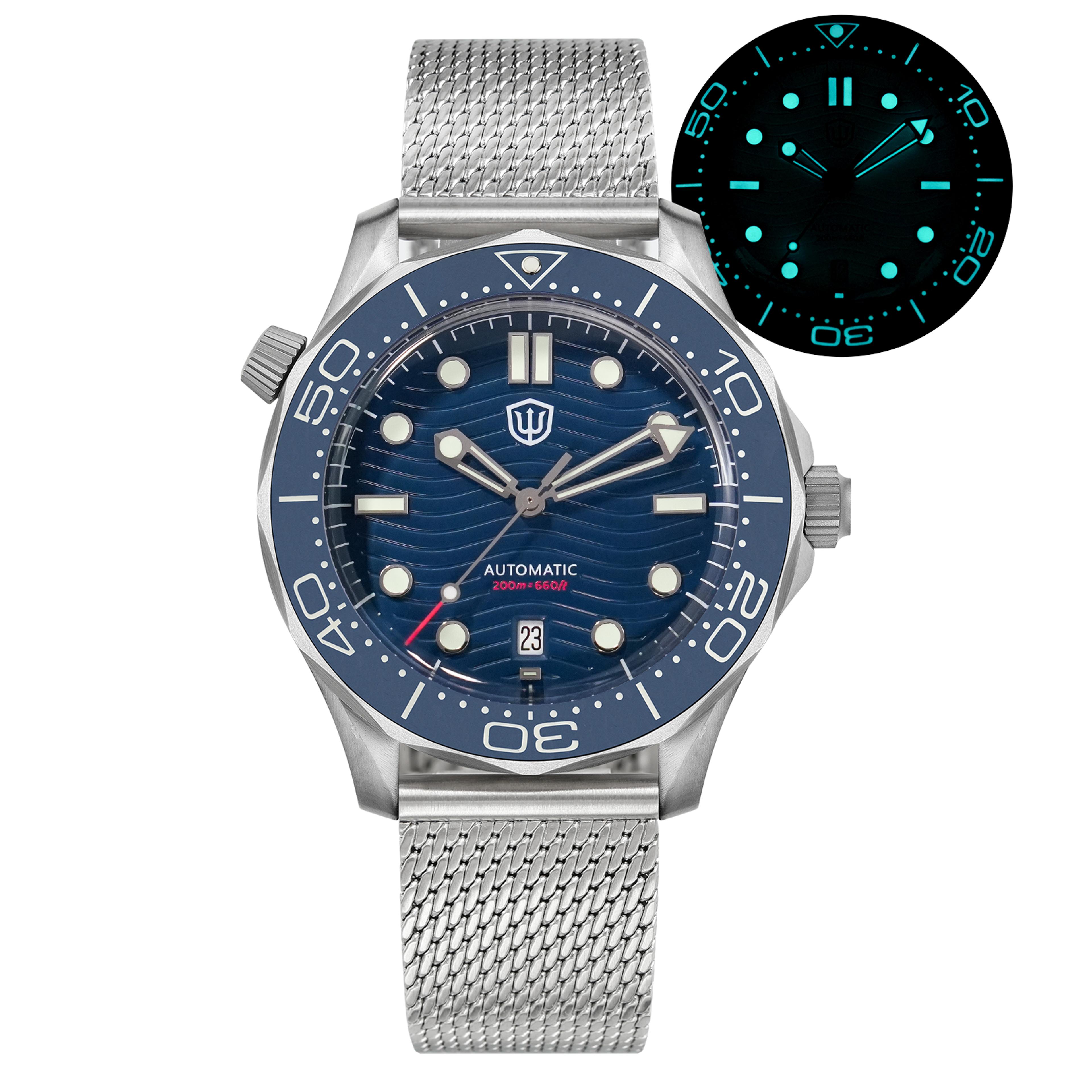 Automatic Titanium Dive Watch With Sapphire Crystal Click Bezel Helium Valve 6
