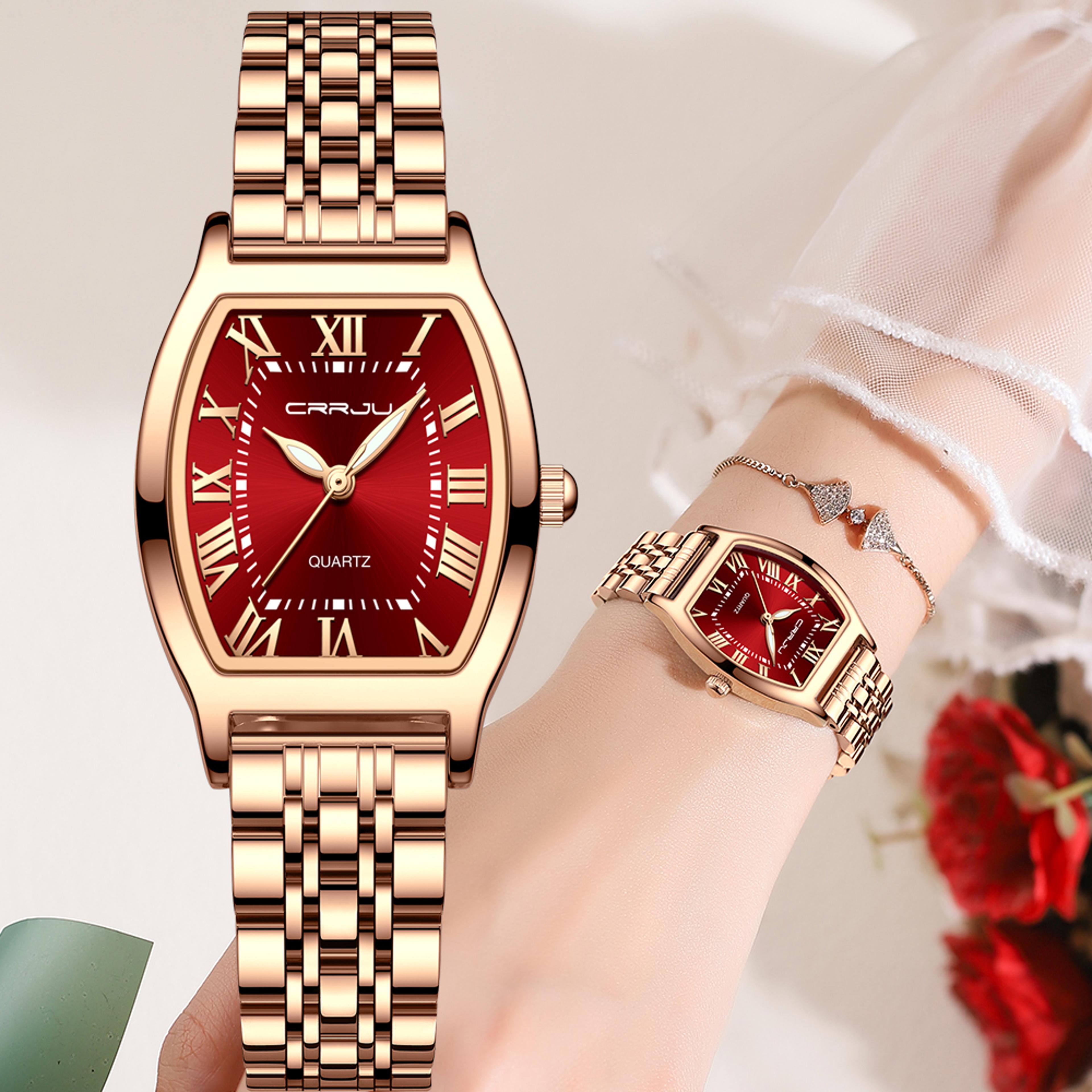 womens square stainless steel waterproof quartz dress watch elegant bracelet wristwatch