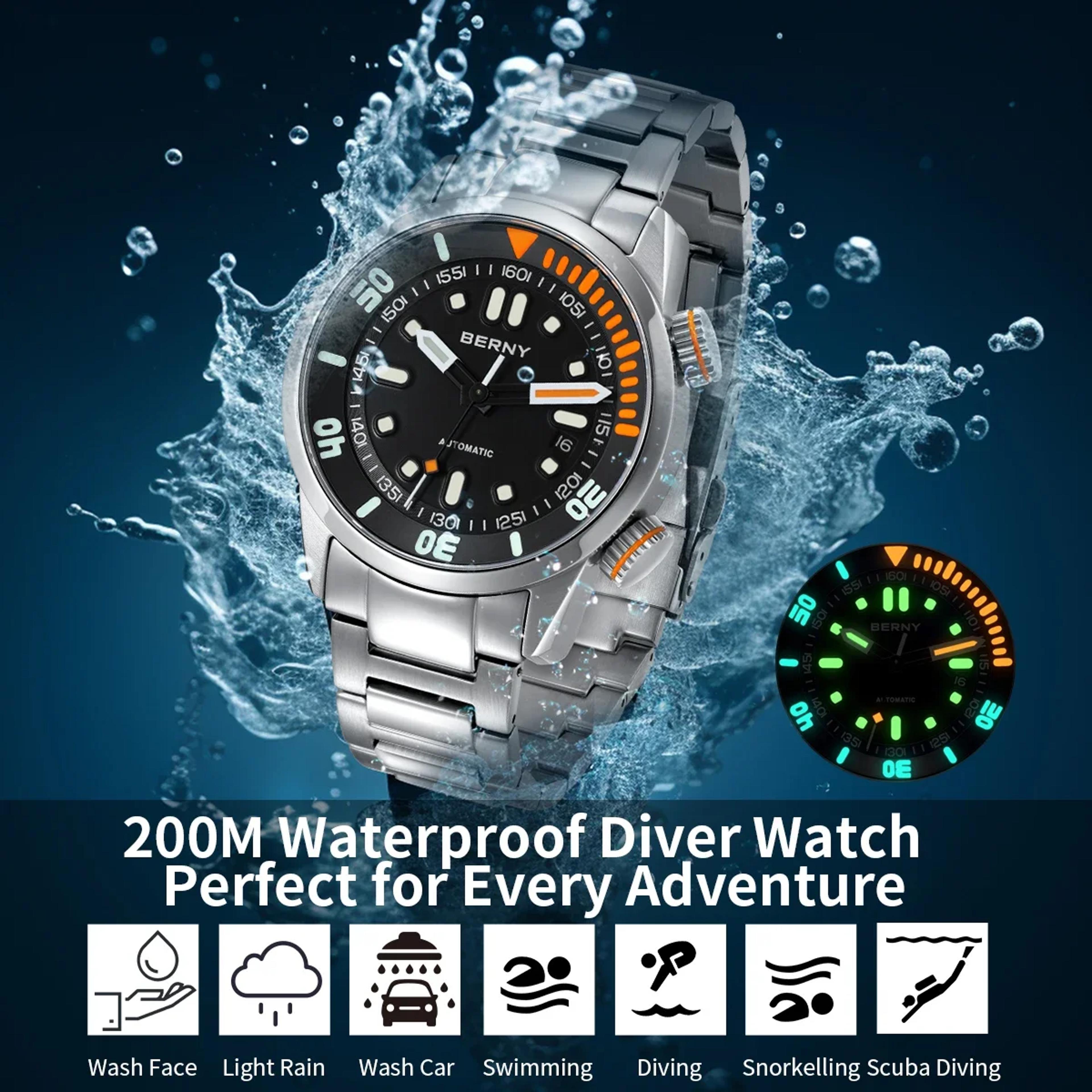Super Luminous Automatic Dive Watch For Men With Sapphire Crystal 2