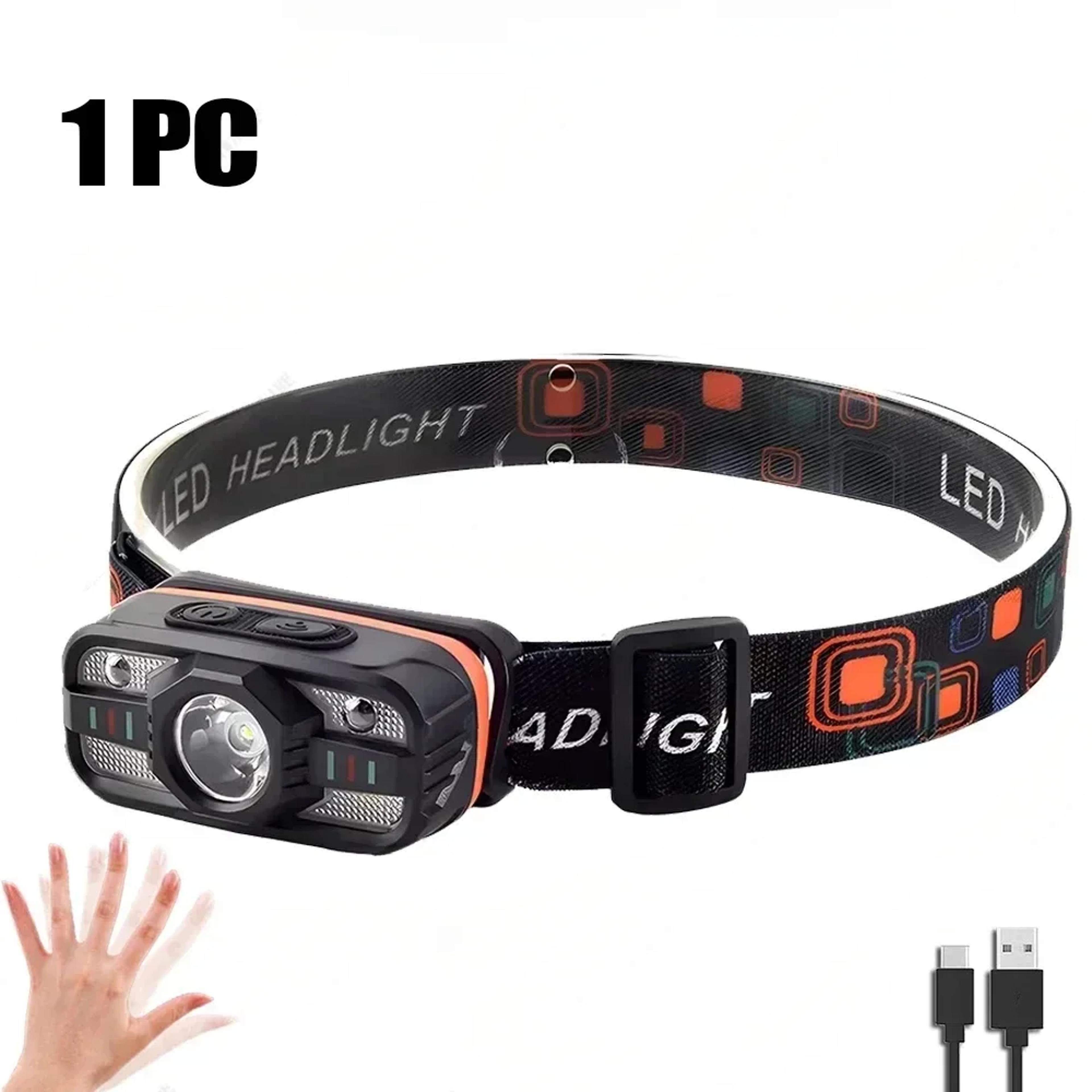 Rechargeable LED Headlamp Motion Sensor 18650 Aluminum Head Torch For Camping 10