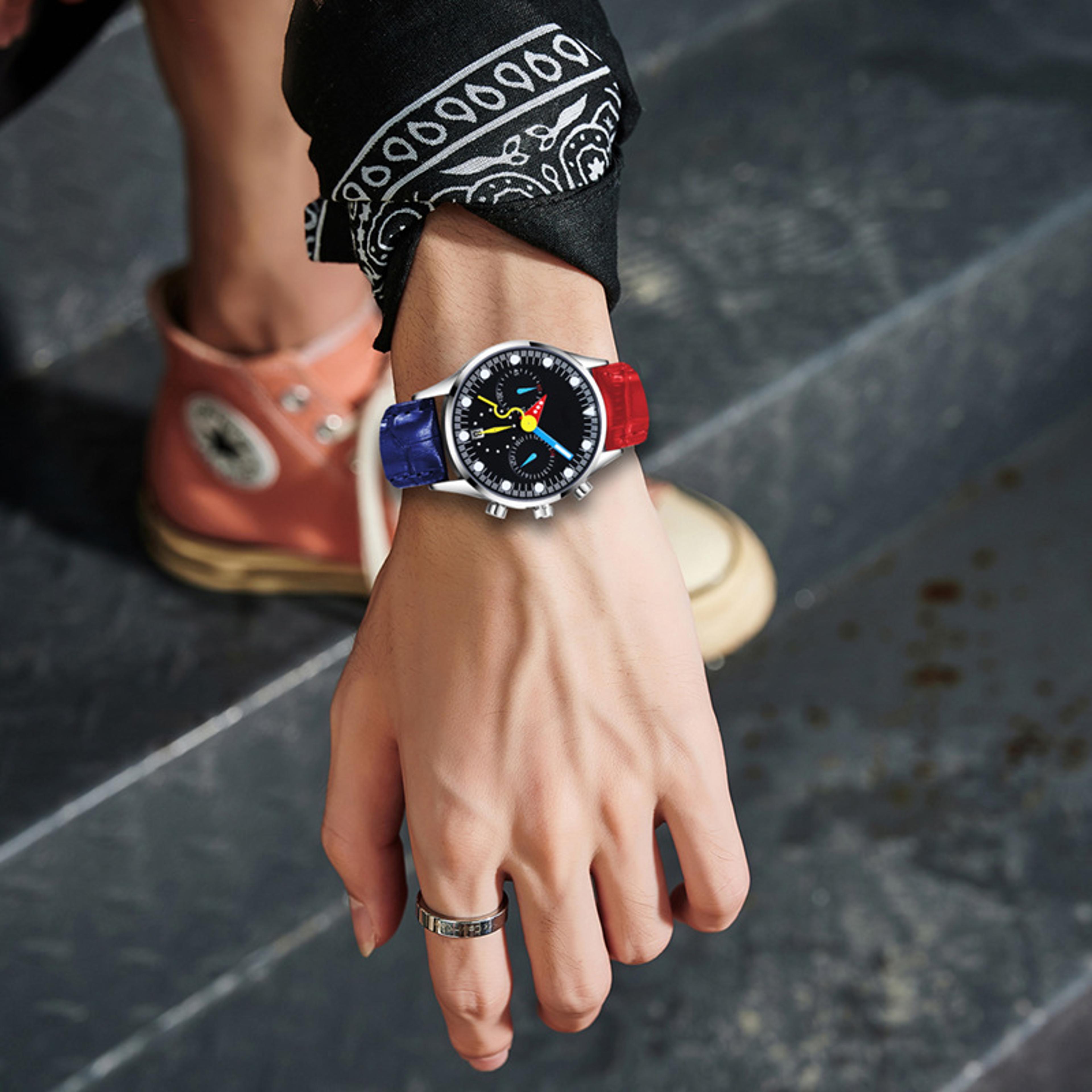 Creative Multifunction Mens Quartz Watch With Leather Strap Unique Fashion Wristwatch 2