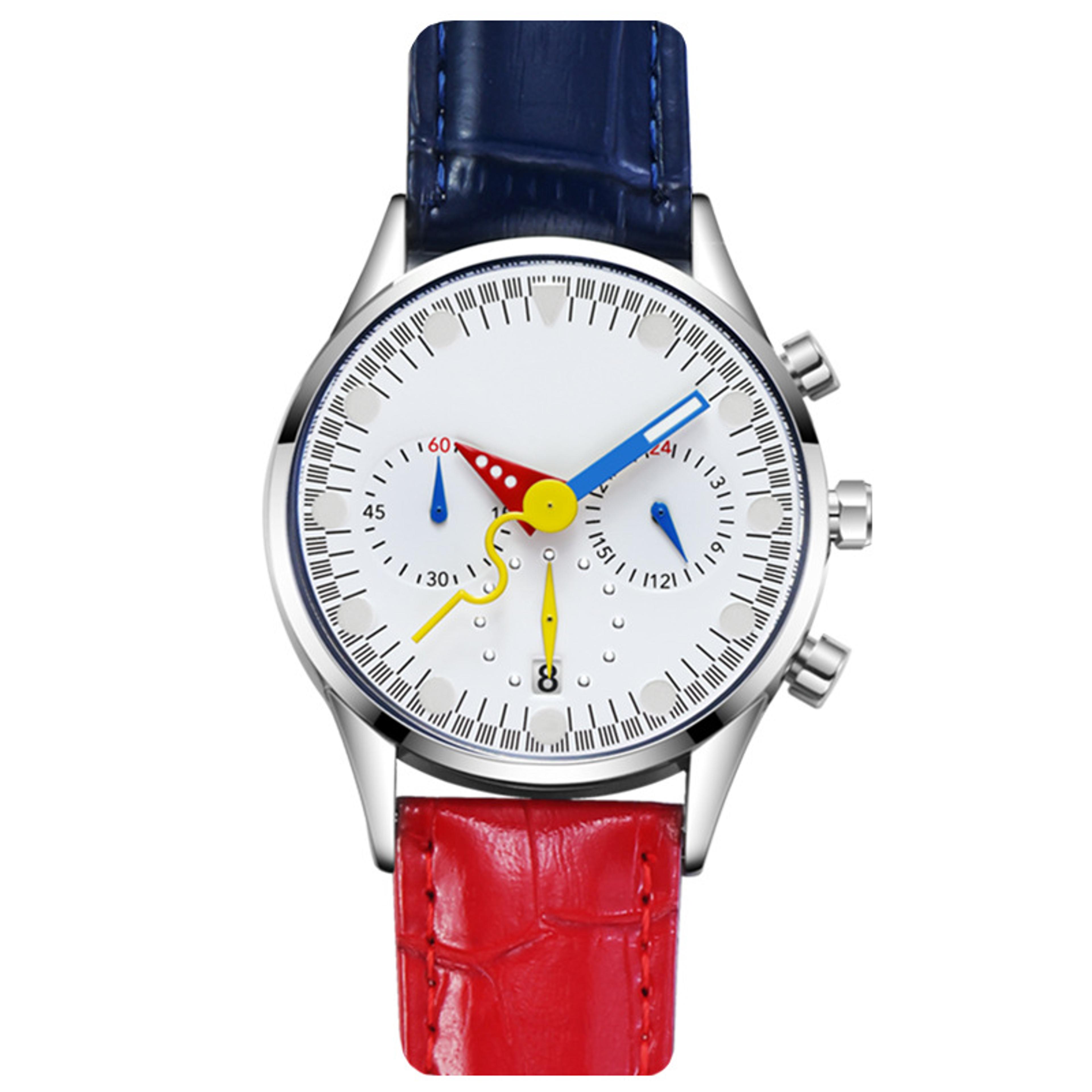 Creative Multifunction Mens Quartz Watch With Leather Strap Unique Fashion Wristwatch 4