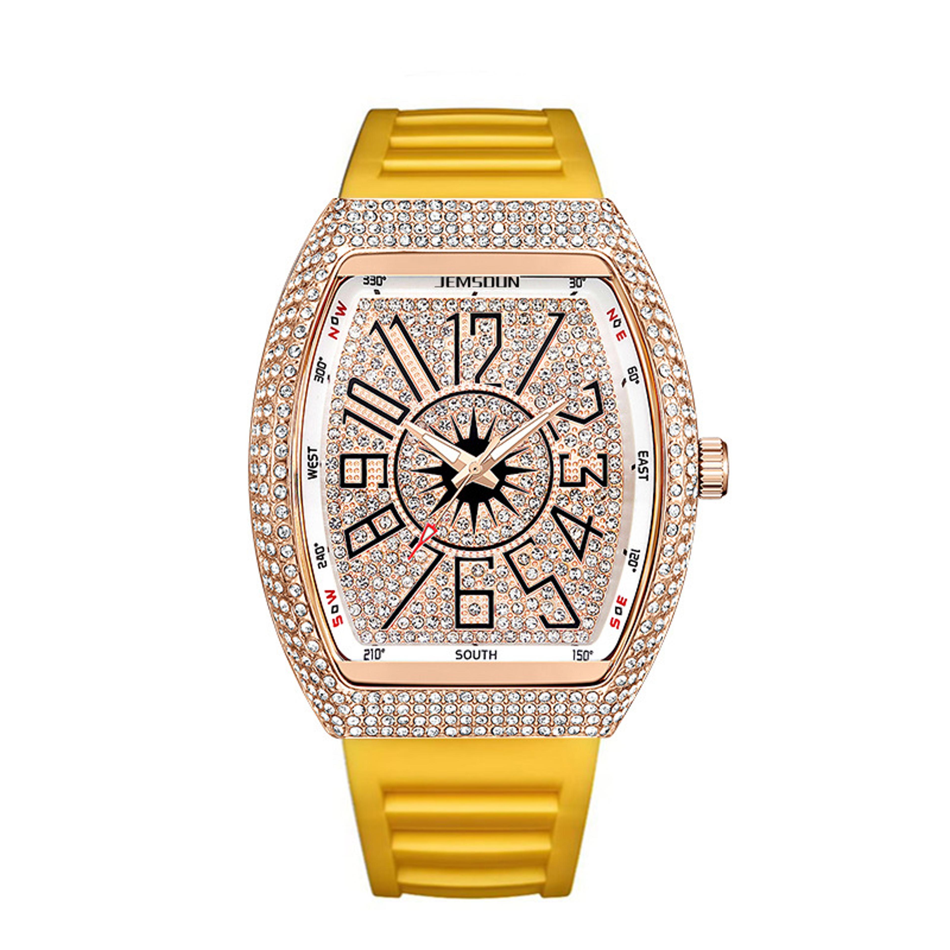 Iced Out Quartz Watch For Men Full Diamond Hip Hop Bling Wristwatch 4