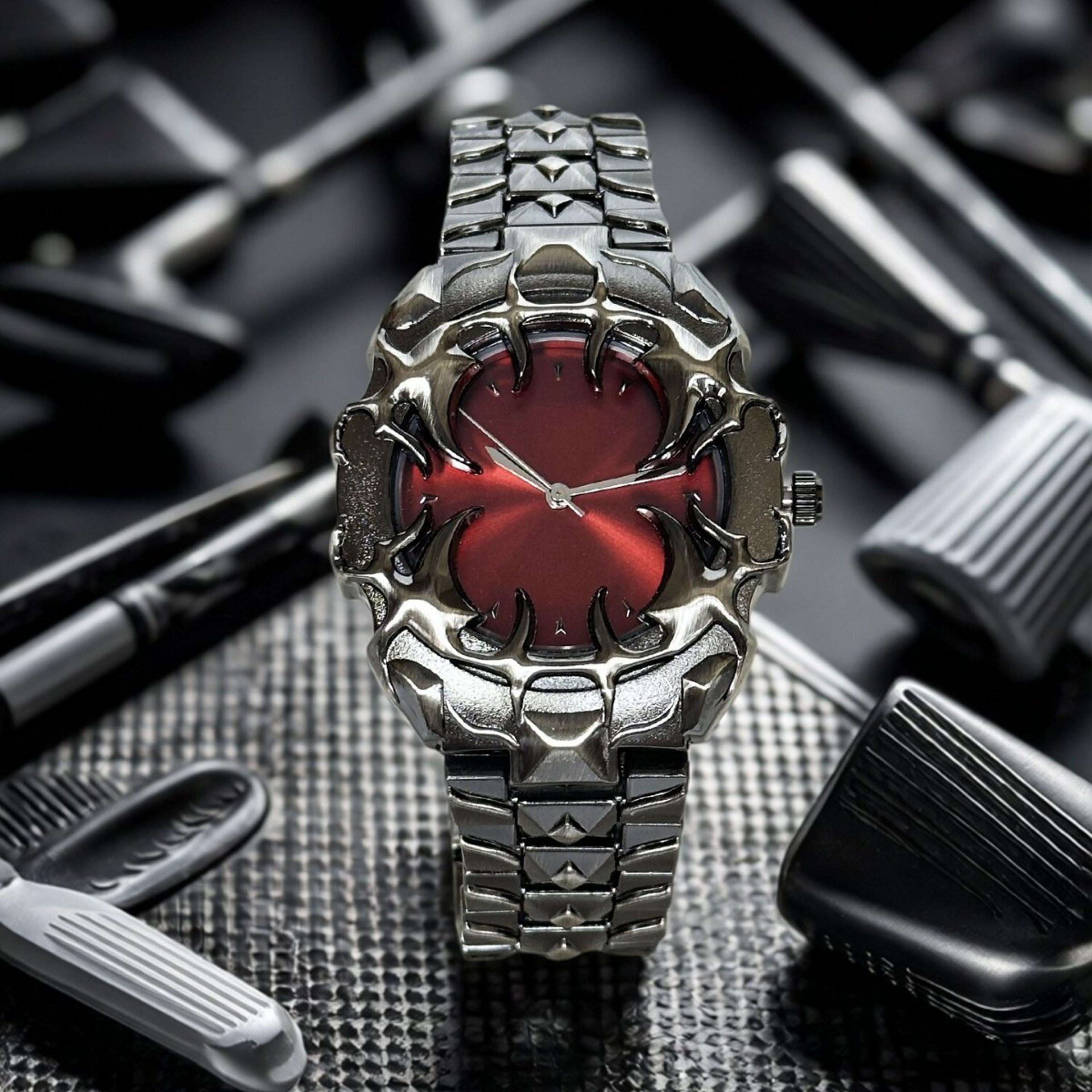 Devil Claw Mens Quartz Watch Gothic Steel Strap Statement Timepiece 0