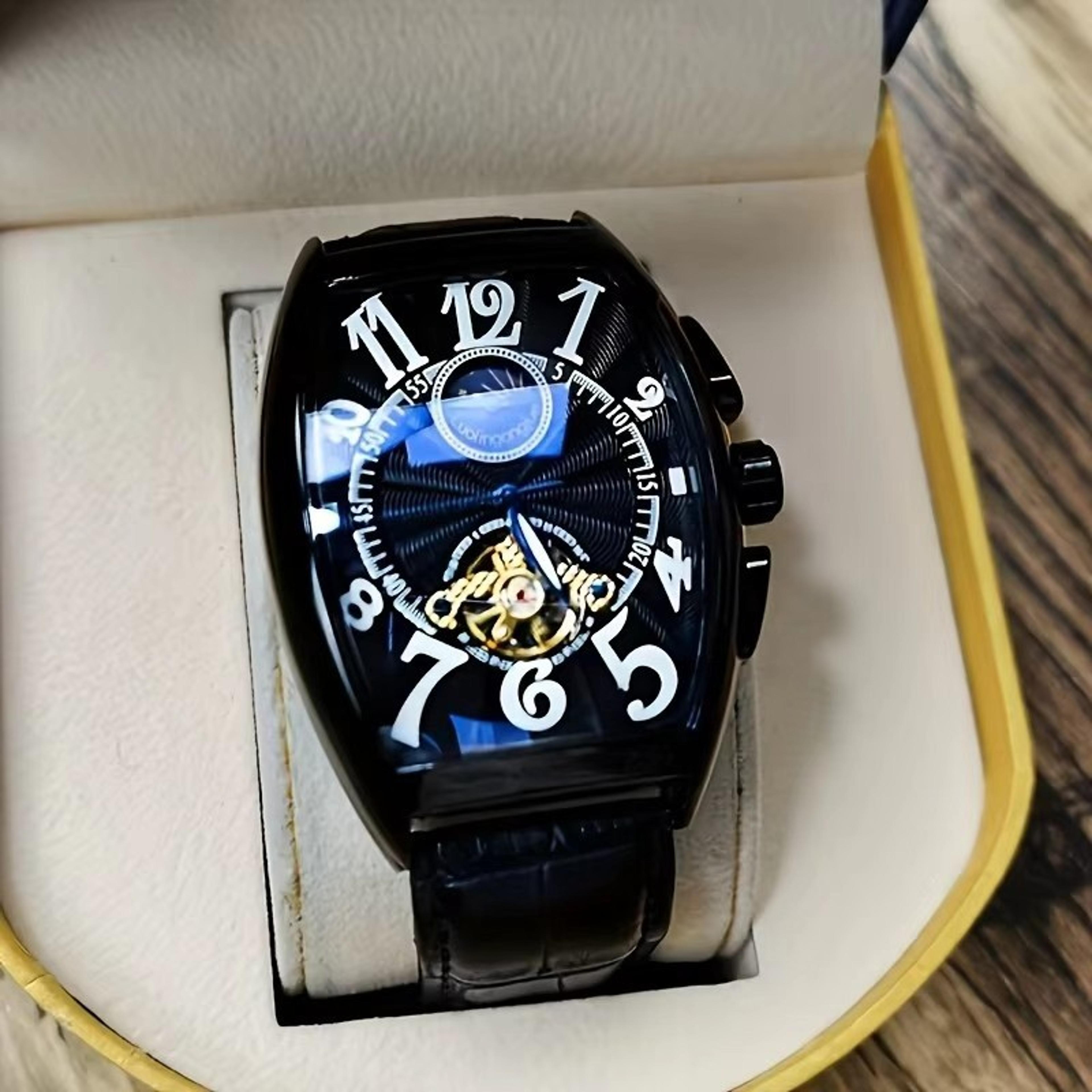 Tonneau Skeleton Automatic Mechanical Watch For Men 3