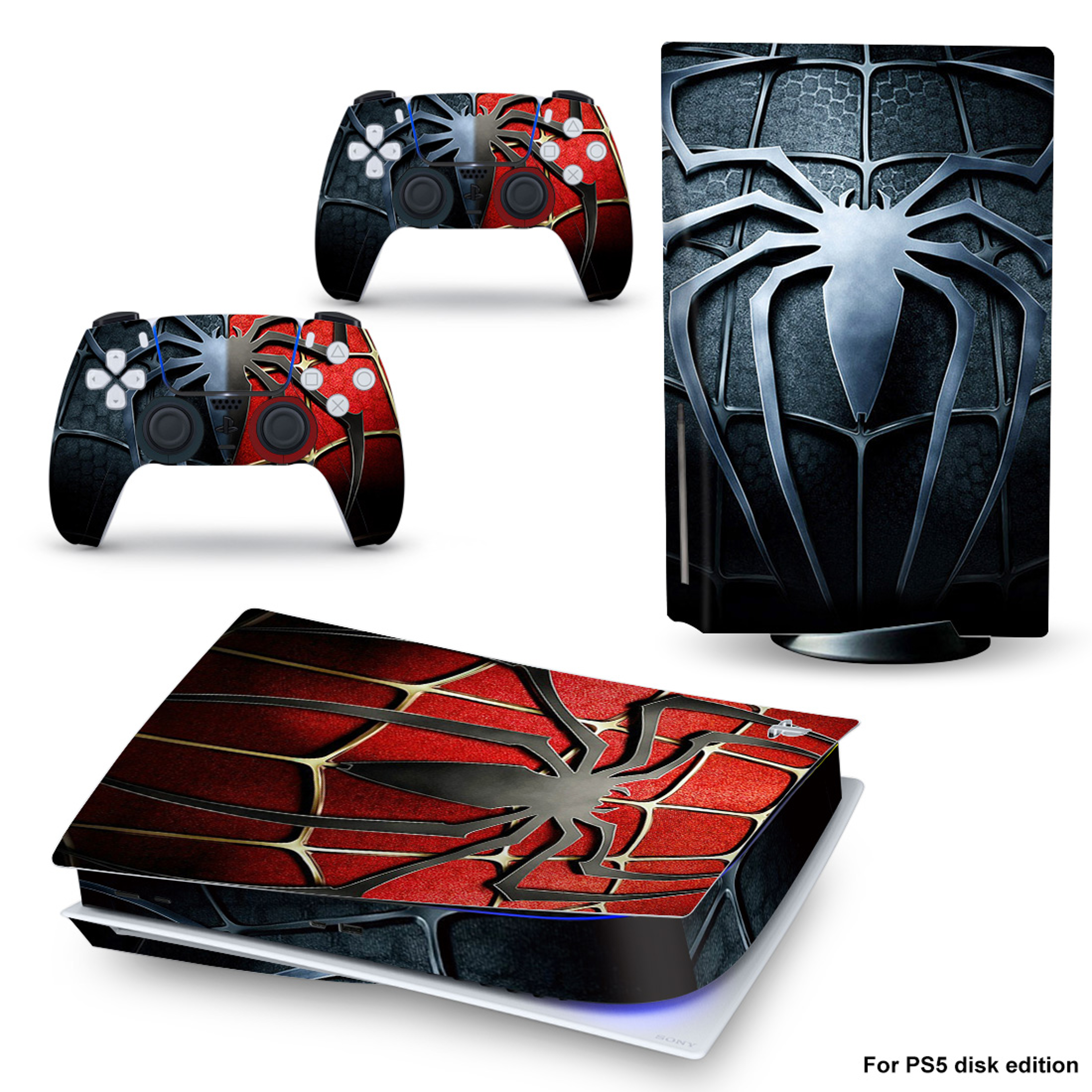 PS Five Disc Edition Vinyl Skin Sticker Console Wrap With Controller Decals 5