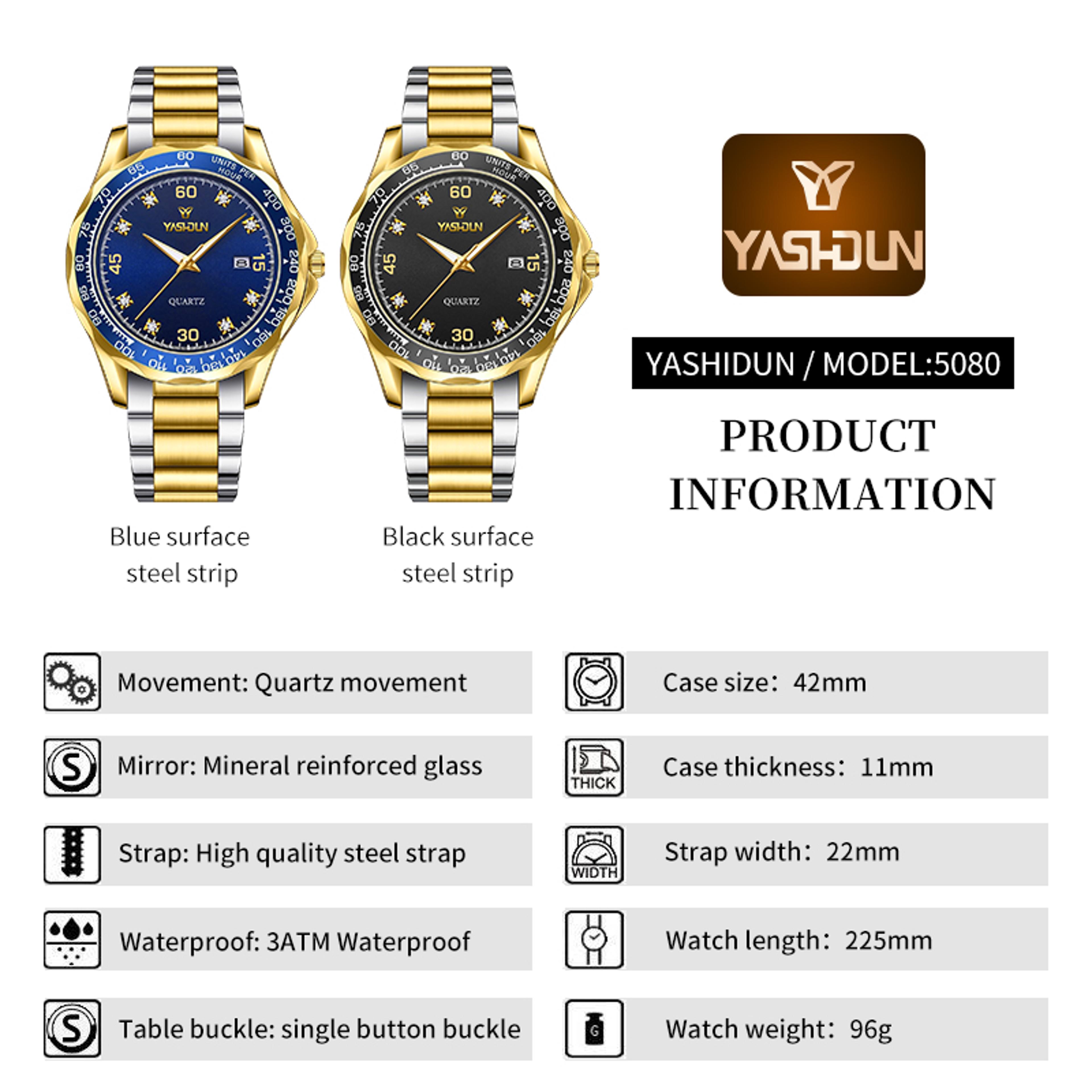 Luxury Mens Quartz Sports Watch Waterproof Luminous Date Stainless Steel Wristwatch 4