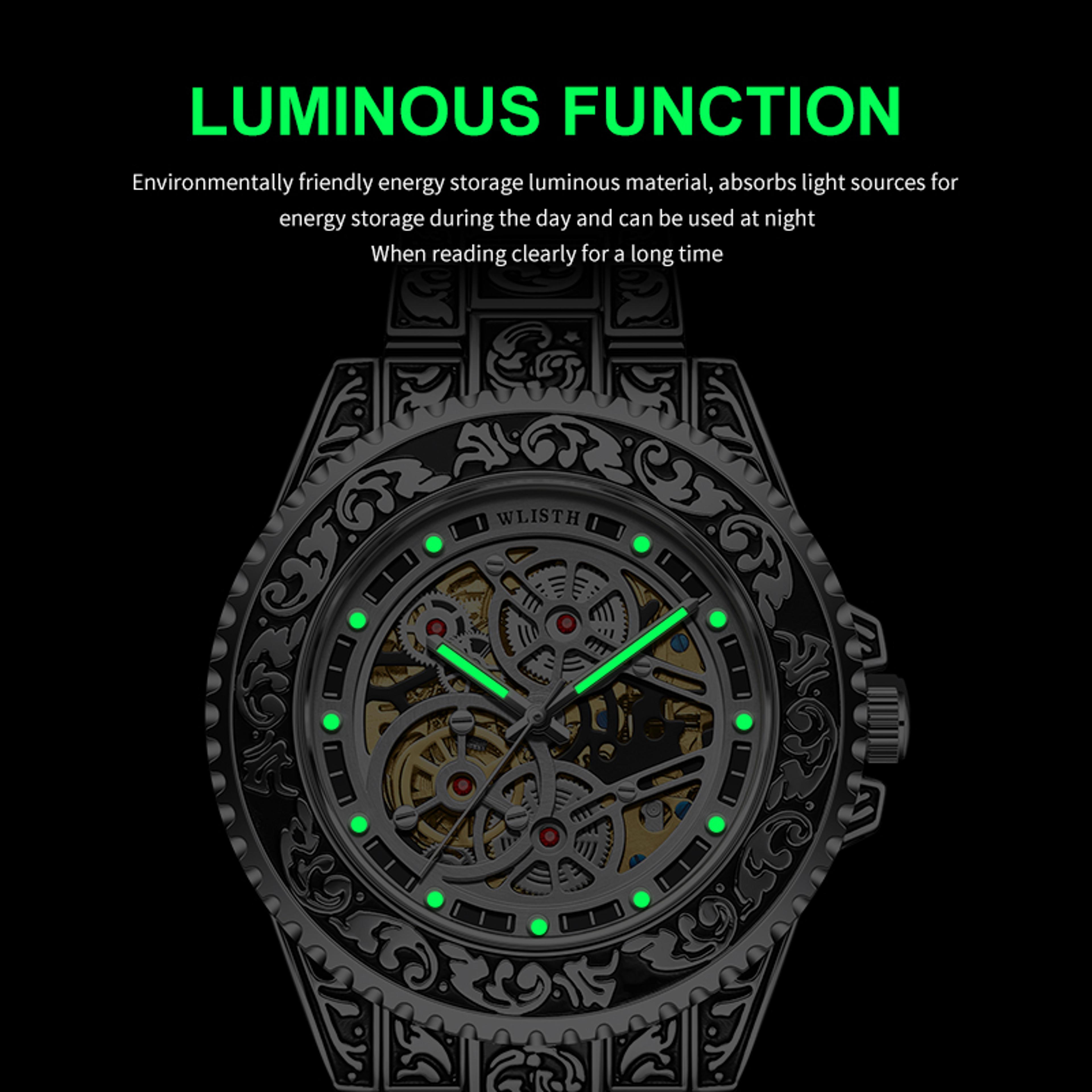 Timeless Retro Automatic Mechanical Watch For Men With Luminous Skeleton Dial 3