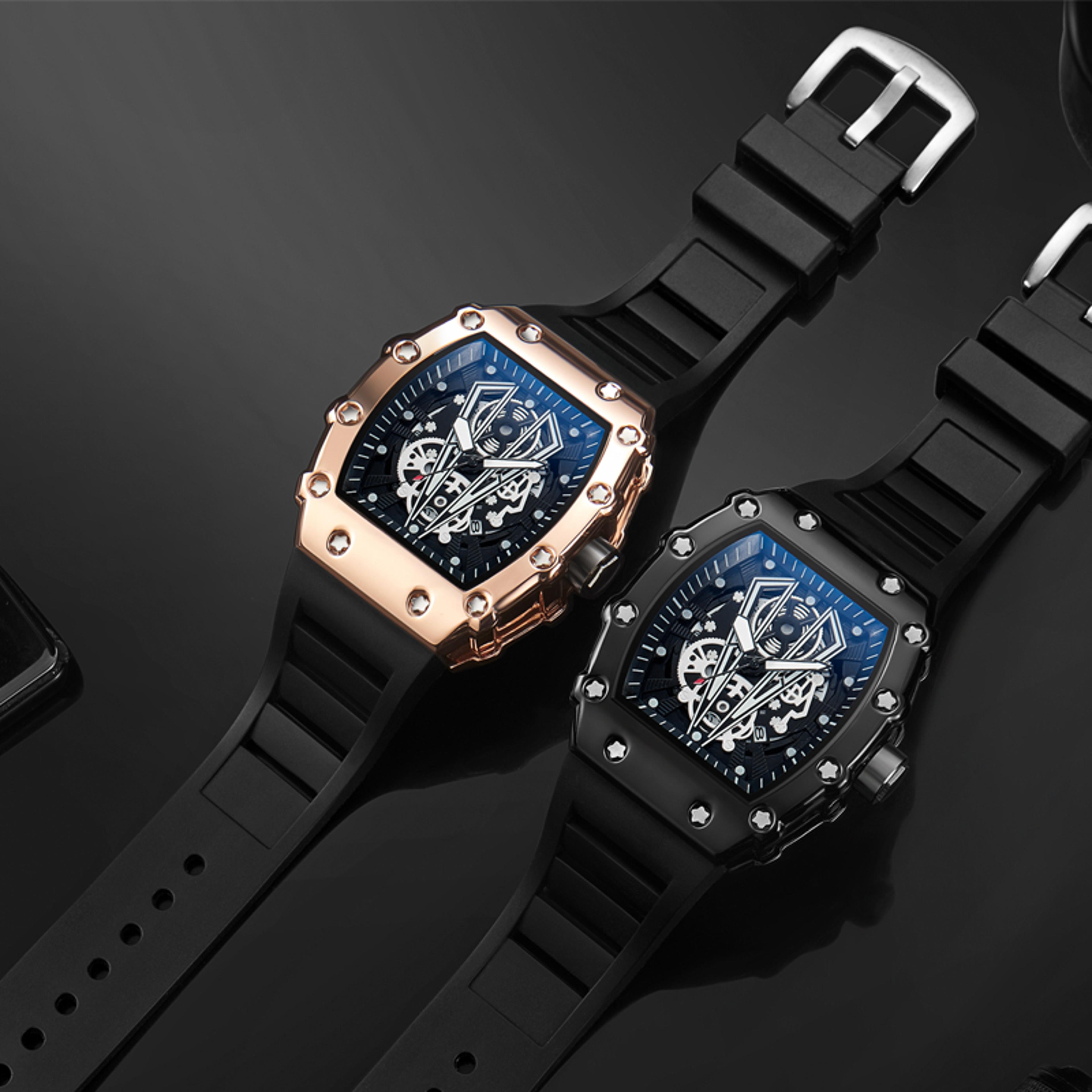 Large Dial Mens Square Watch Waterproof Sport Luminous Quartz Watch 2