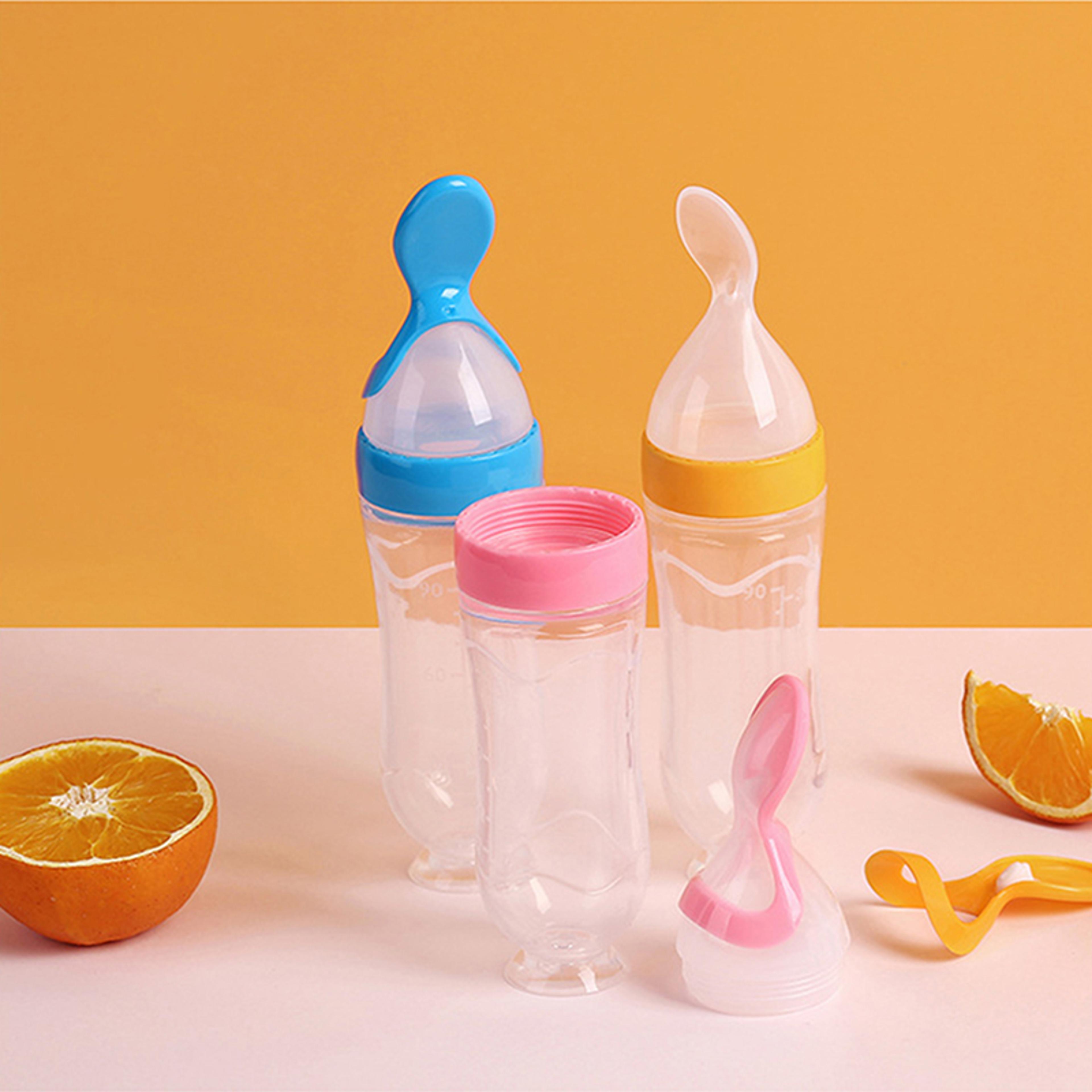 Baby Squeeze Feeding Bottle With Spoon And Dropper Type Design 0