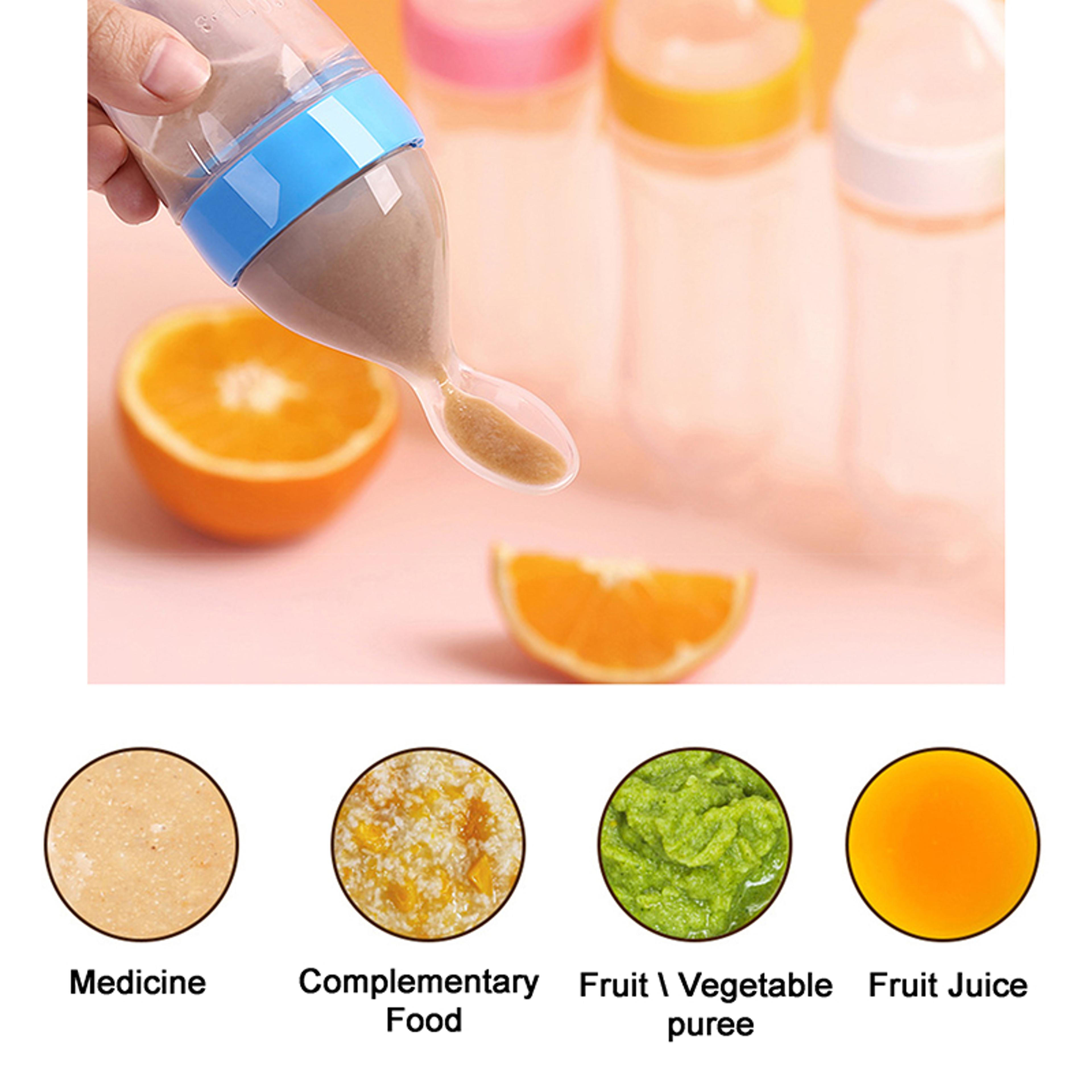 Baby Squeeze Feeding Bottle With Spoon And Dropper Type Design 2