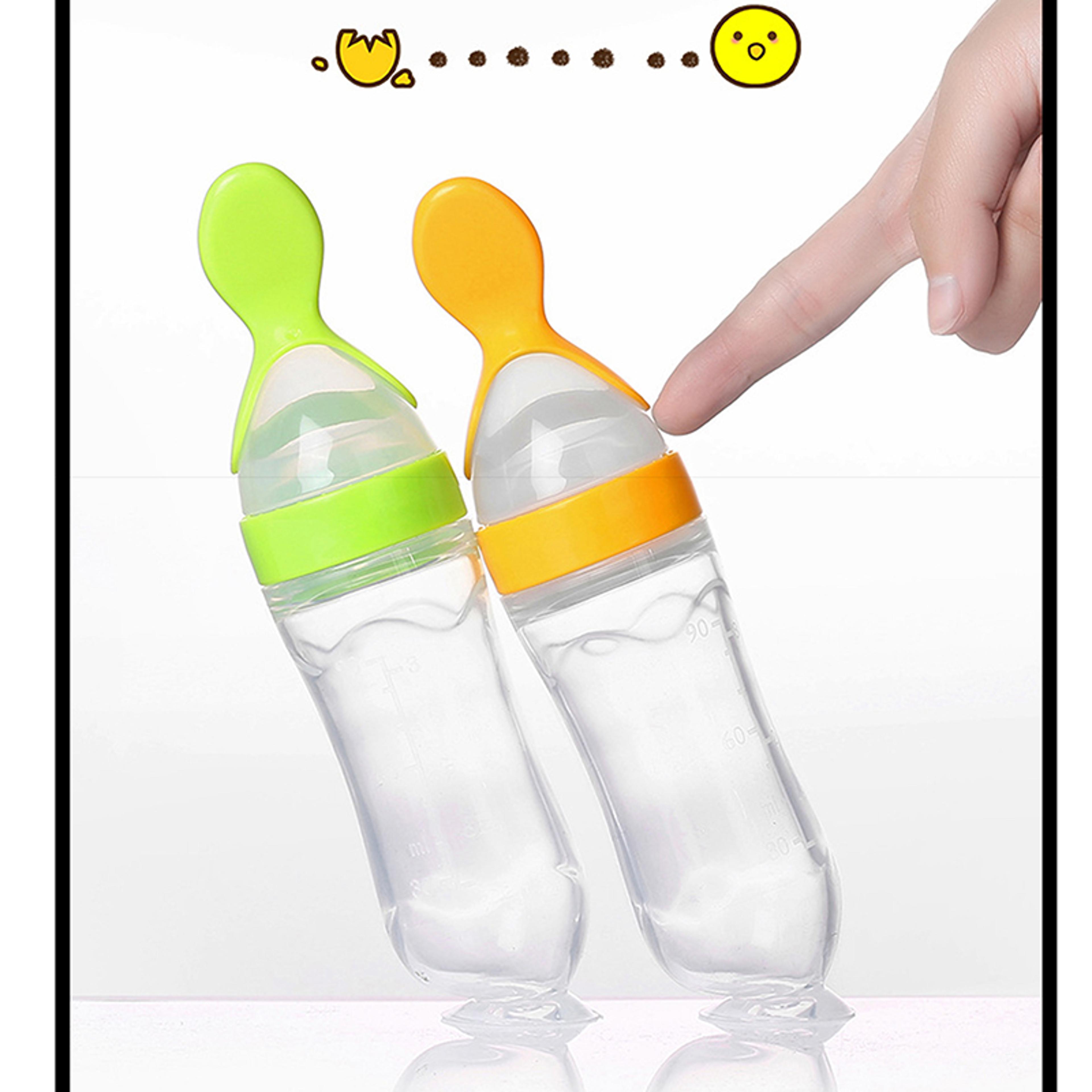 Baby Squeeze Feeding Bottle With Spoon And Dropper Type Design 3
