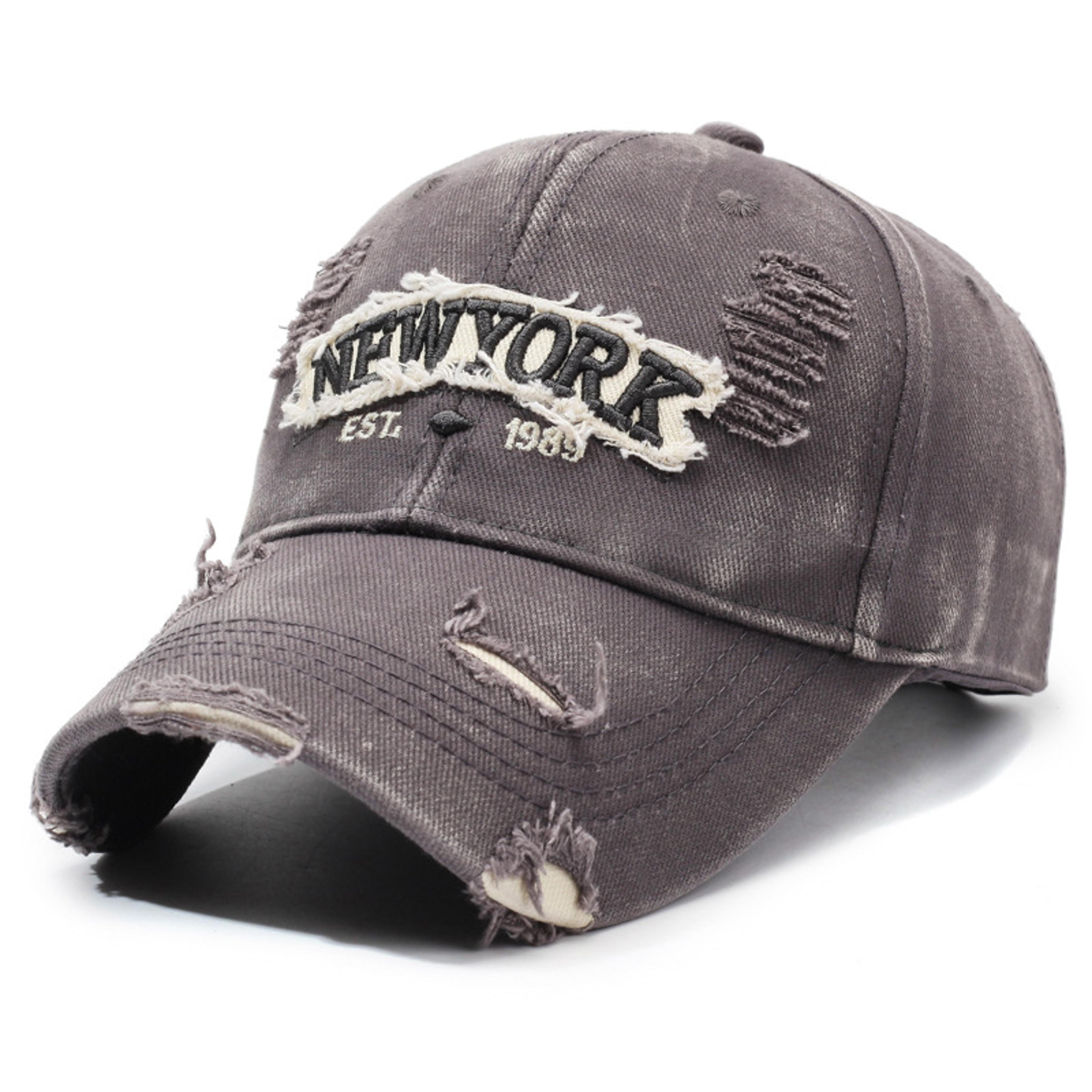 Washed Cotton Broken Hole Embroidery Baseball Cap Sunscreen Hat Adjustable Strap Casual Outdoor Hea 3