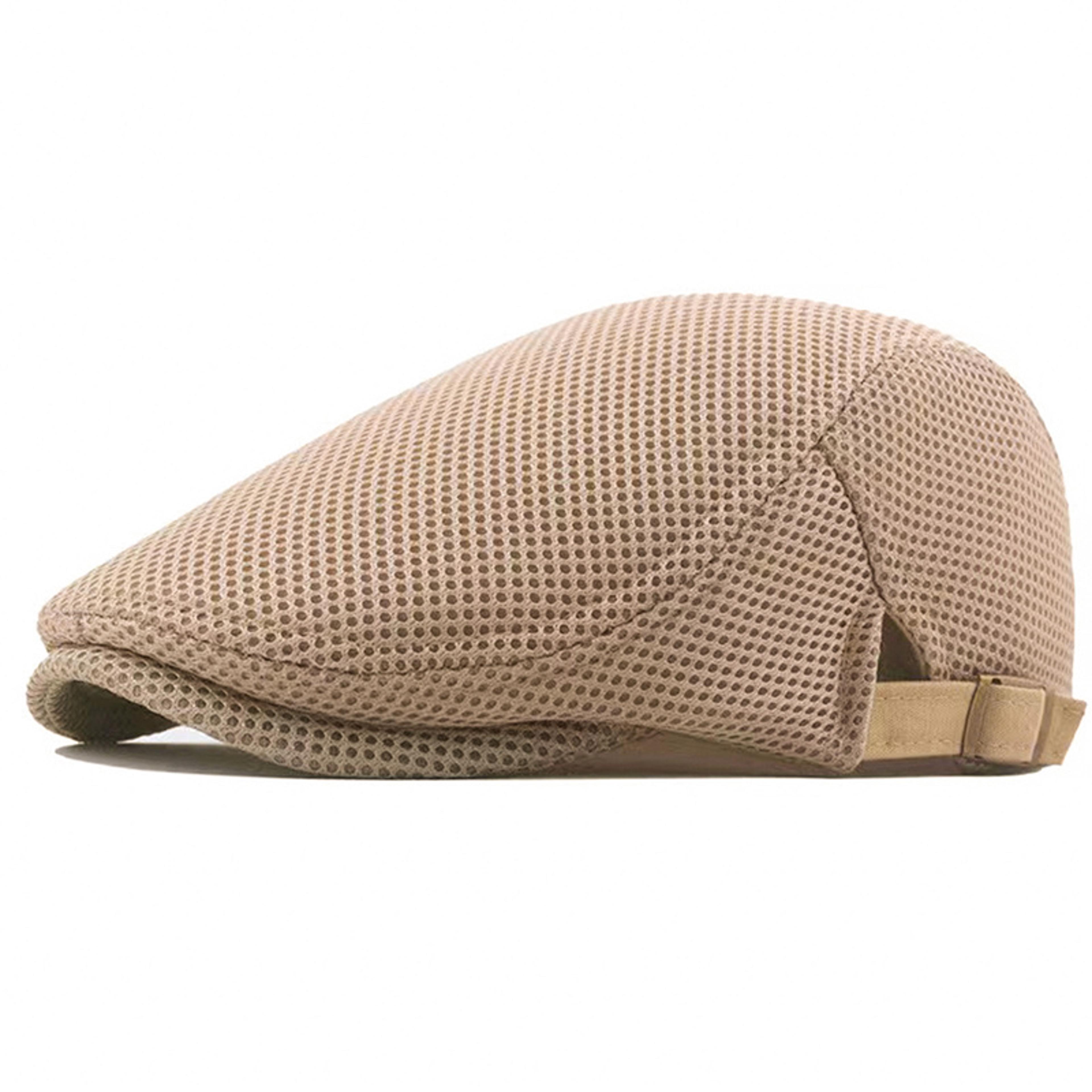 Adjustable Mesh Newsboy Cap Breathable Summer Flat Beret Hat 3