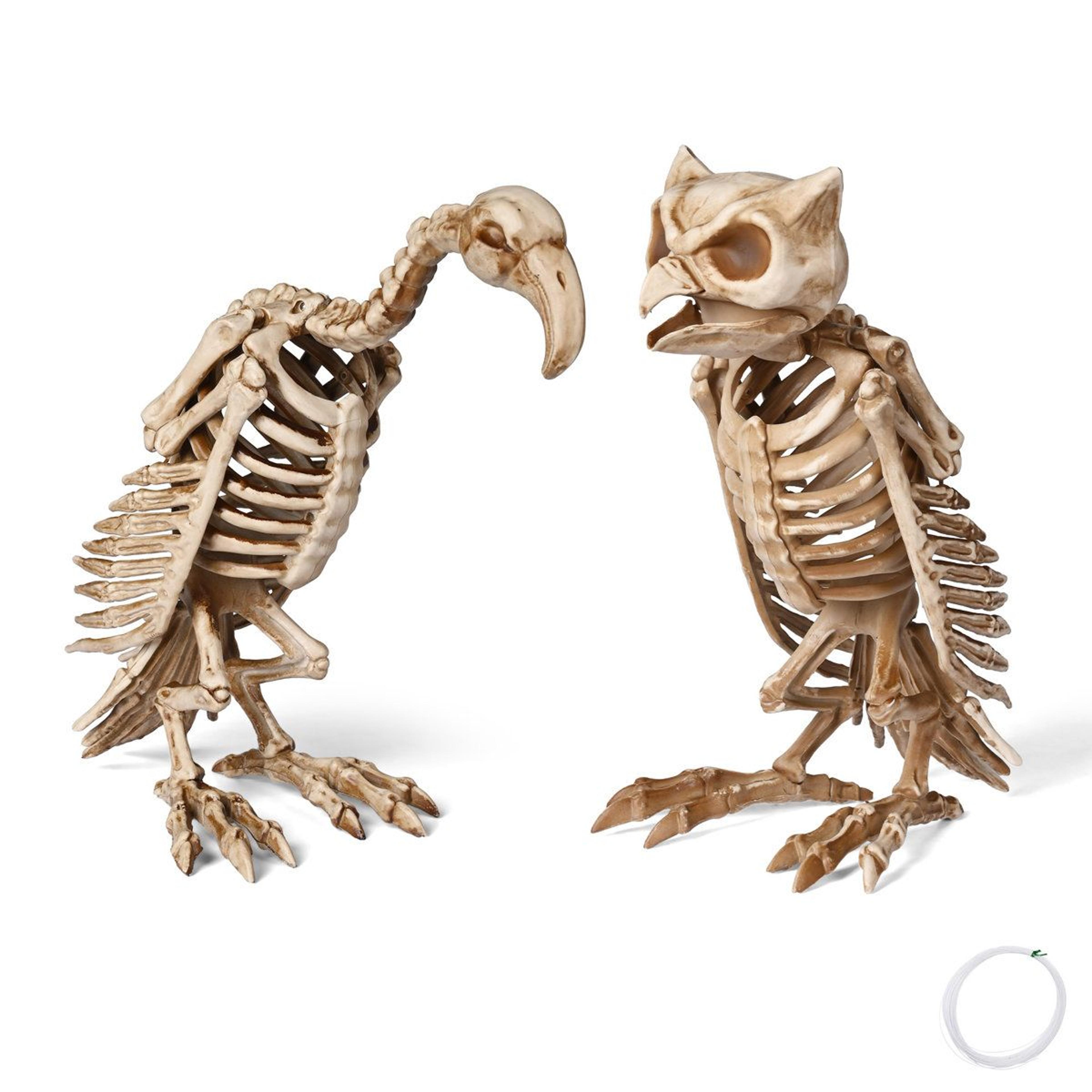Halloween Vulture And Owl Skeleton Decorations Plastic Bird Figurines For Indoor And Outdoor Displa 4
