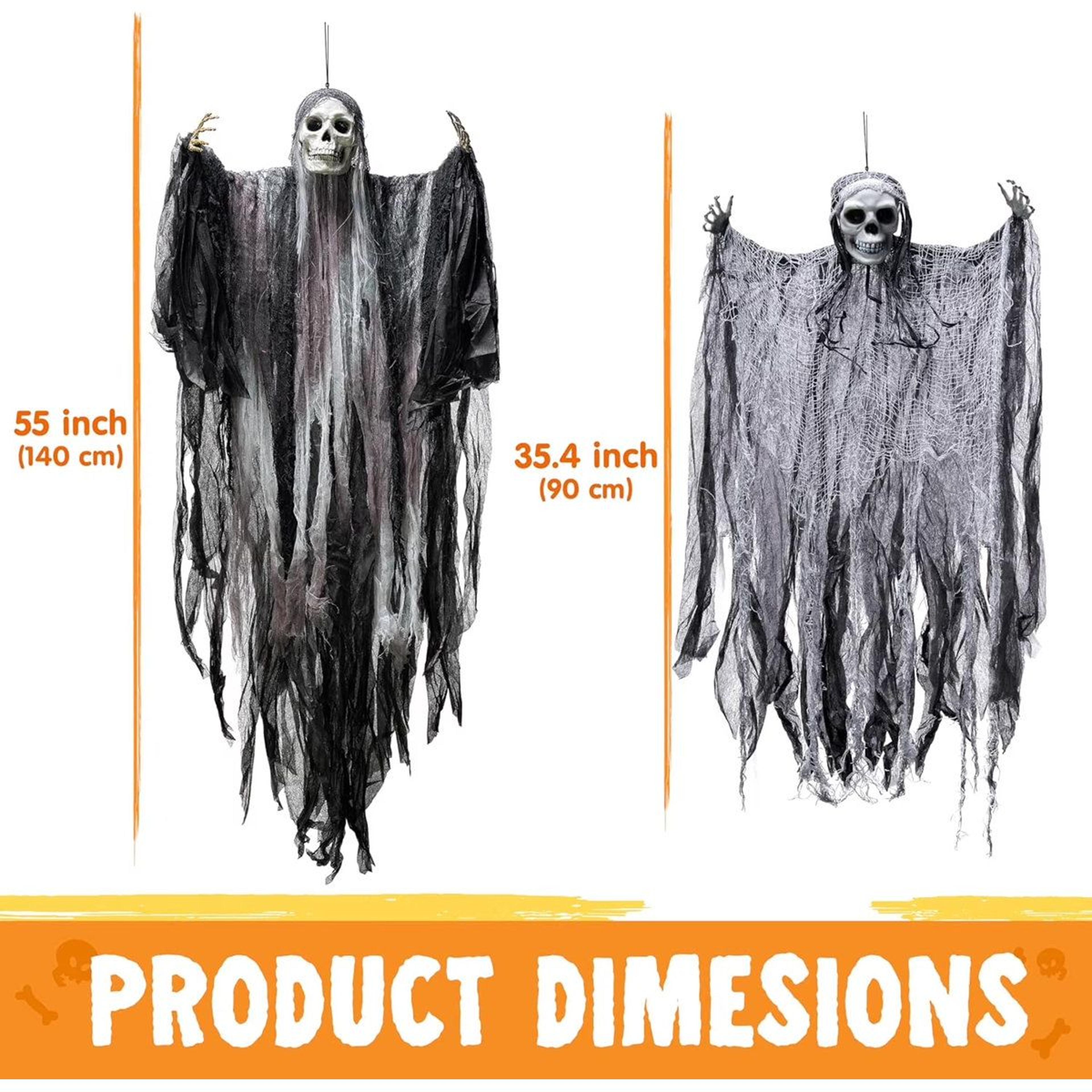 Halloween Hanging Grim Reaper Decorations With Adjustable Arms 3