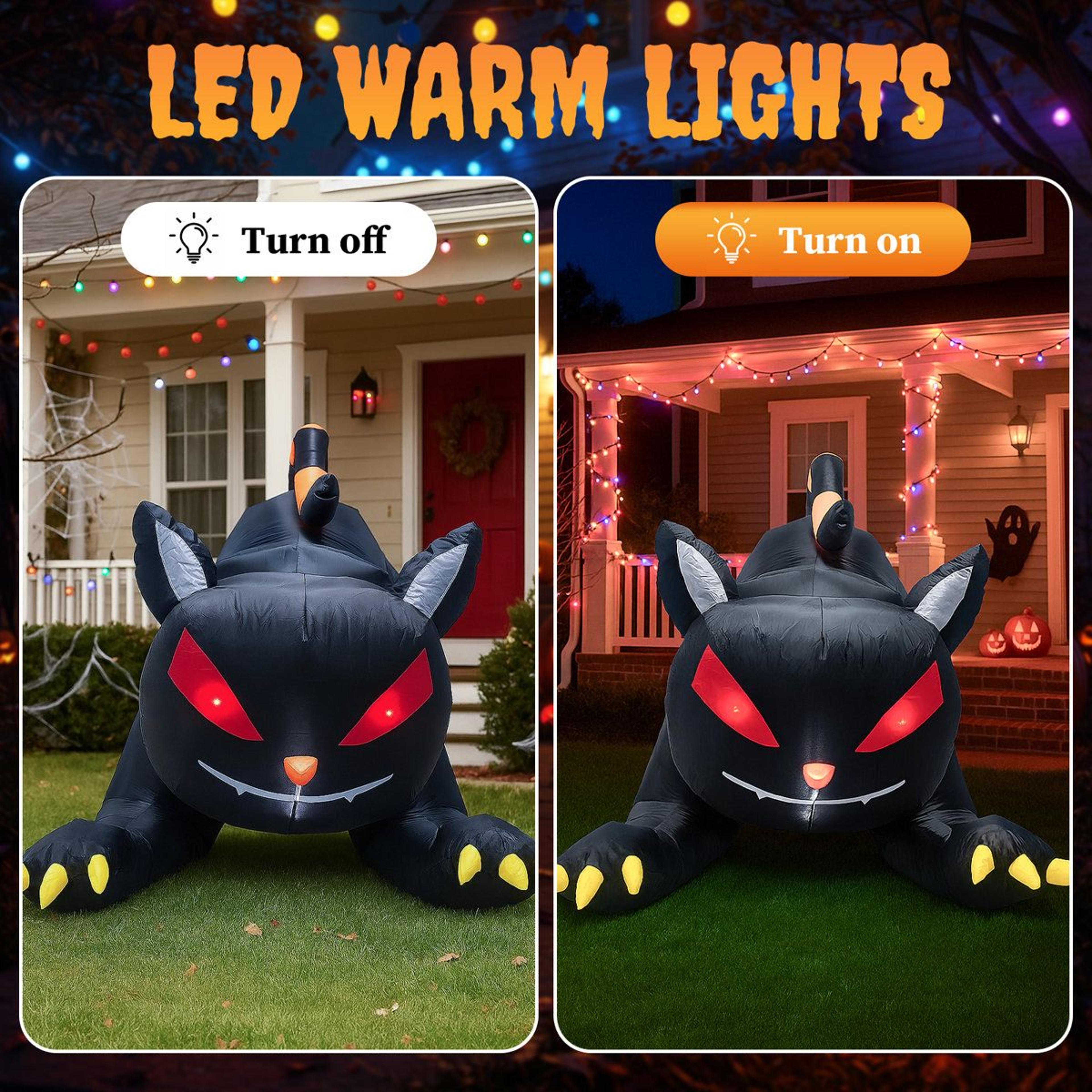 Inflatable Halloween Black Cat Decoration With LED Lights For Indoor And Outdoor Display 3
