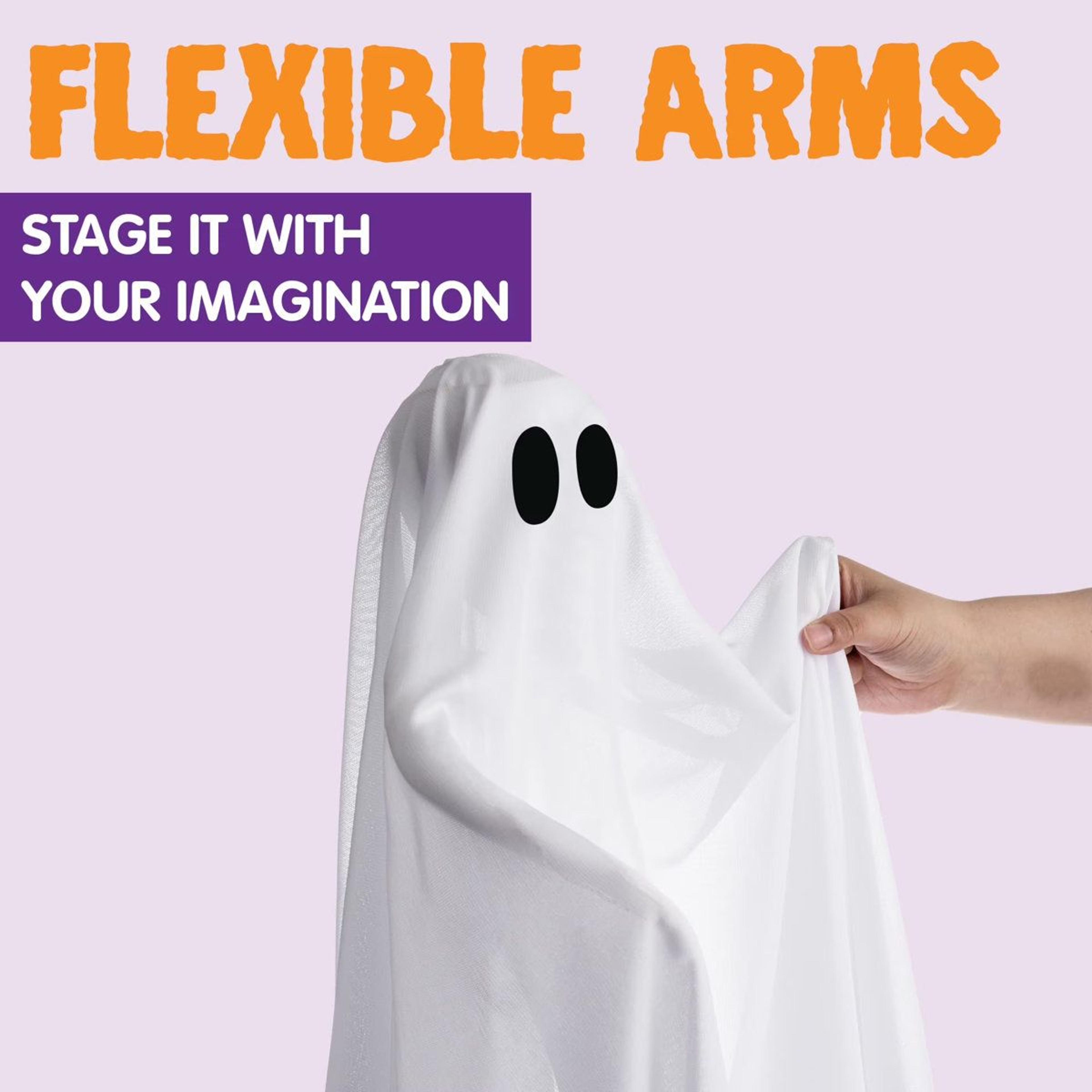 Light Up Hanging Halloween Ghost With Blue LED Lights And Bendable Arms 3