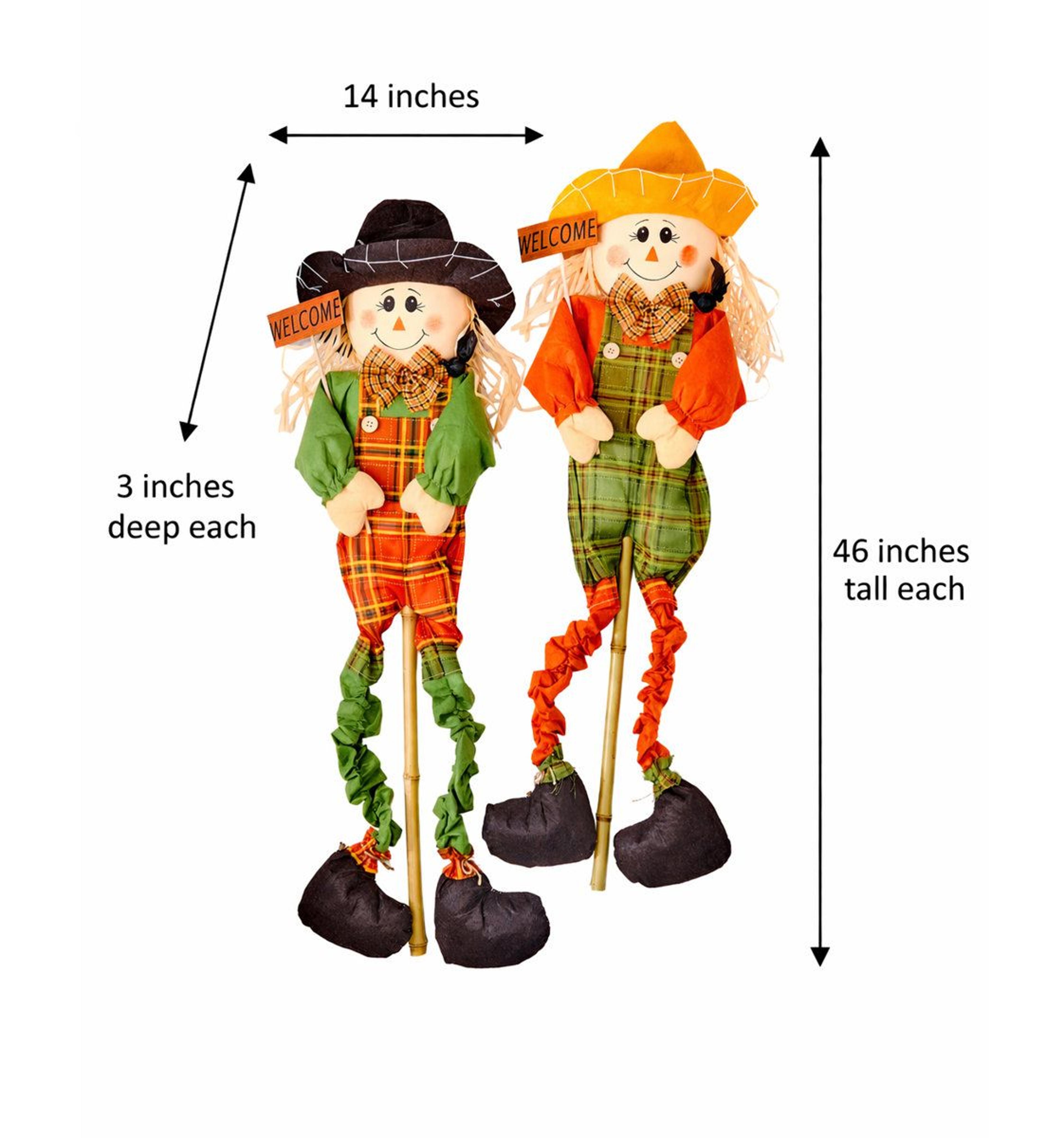 Fall Scarecrow Yard Decorations With Welcome Signs 1
