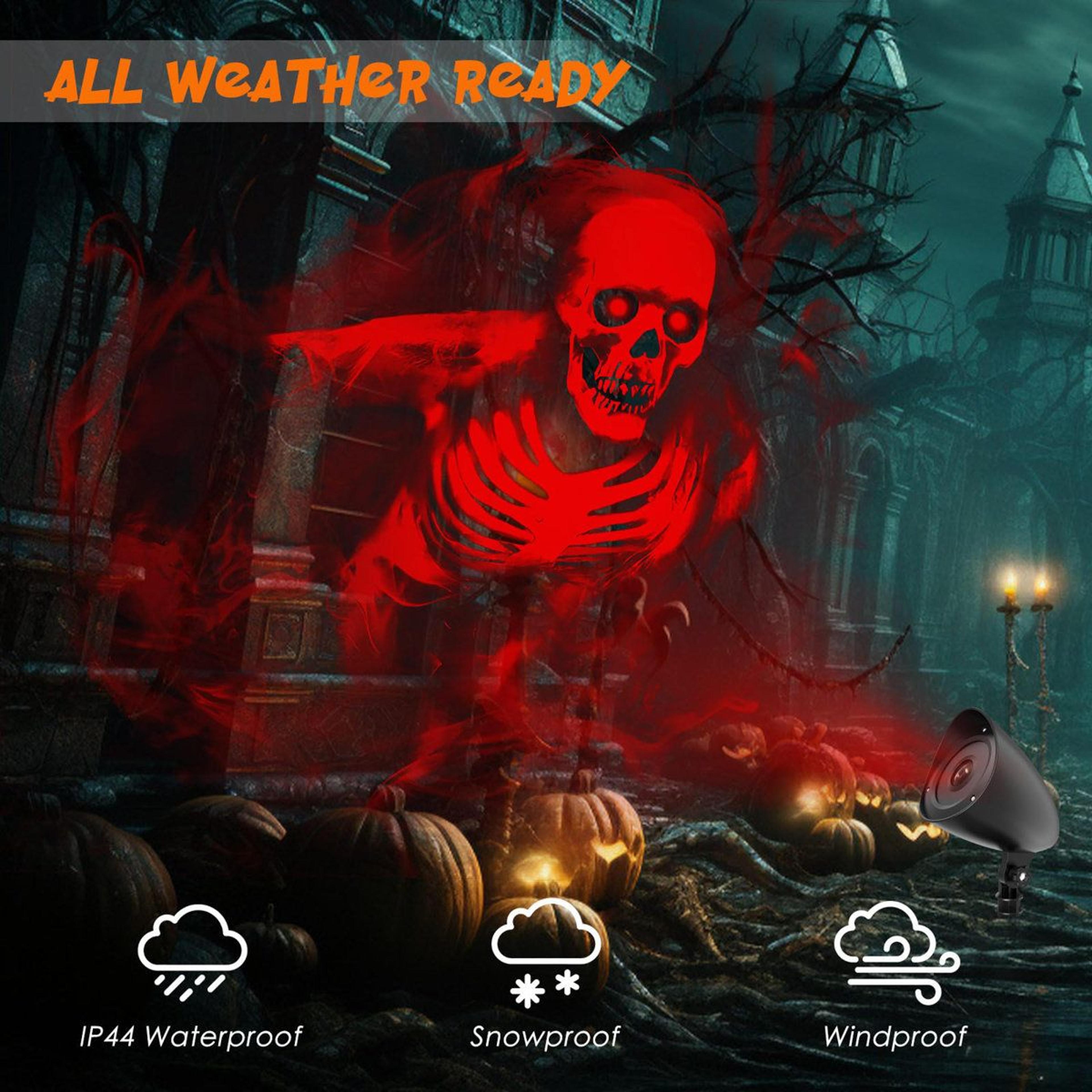 Halloween Skull Projector Lights With Dynamic LED Effects For Outdoor Decorations 3