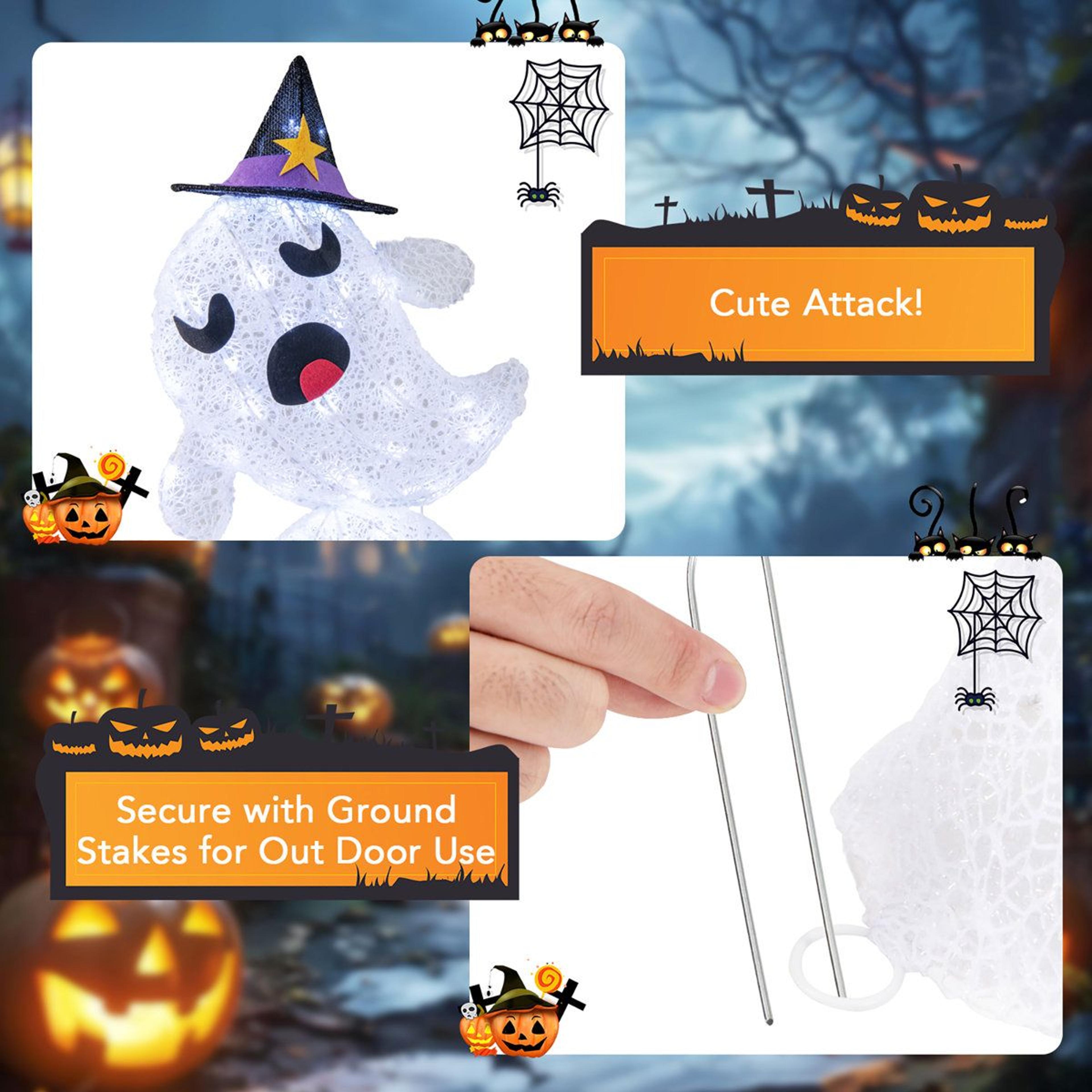 Lighted Stacked Ghosts Halloween Decoration With LED Lights 0