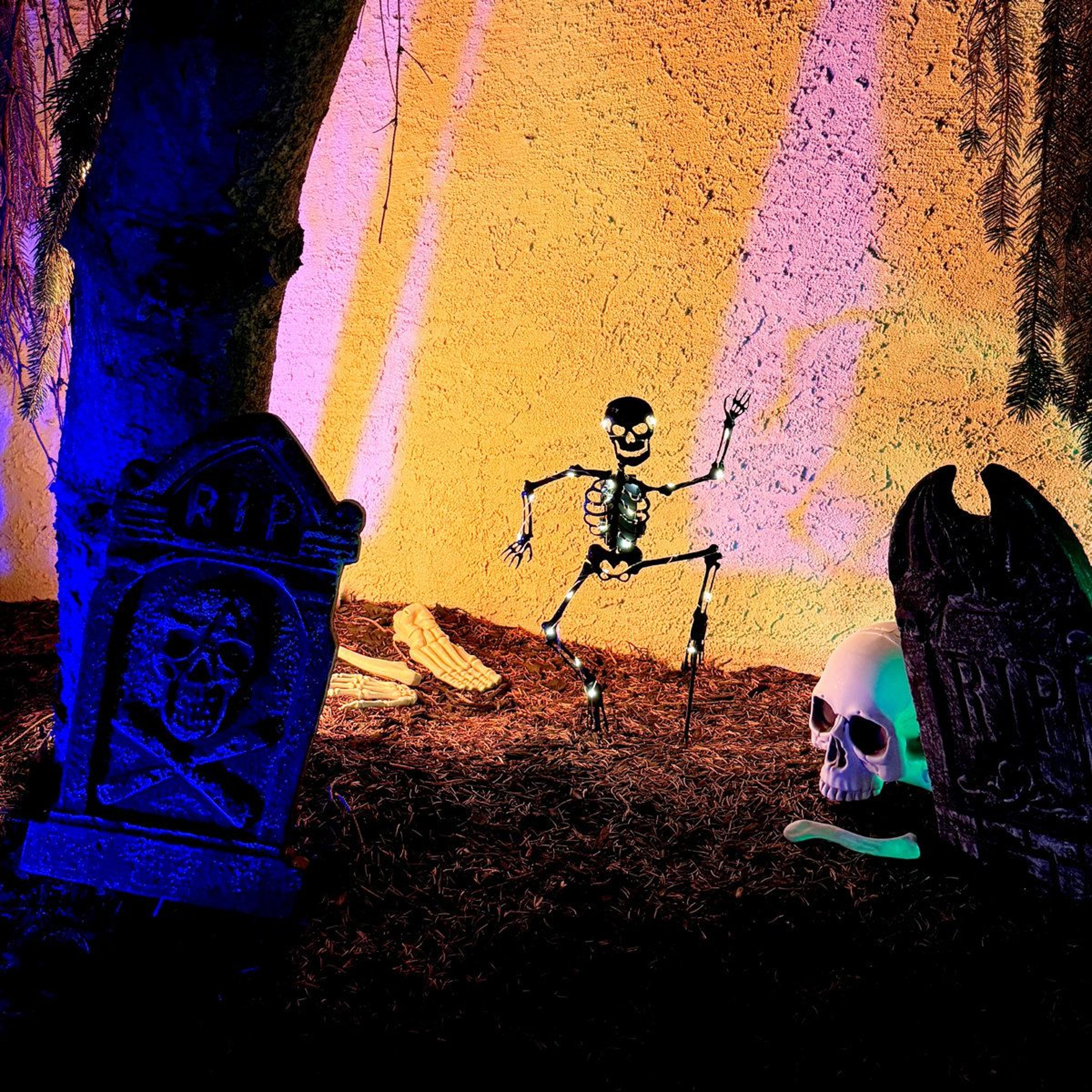 LED Skeleton Halloween Yard Decoration With Ground Stake 5