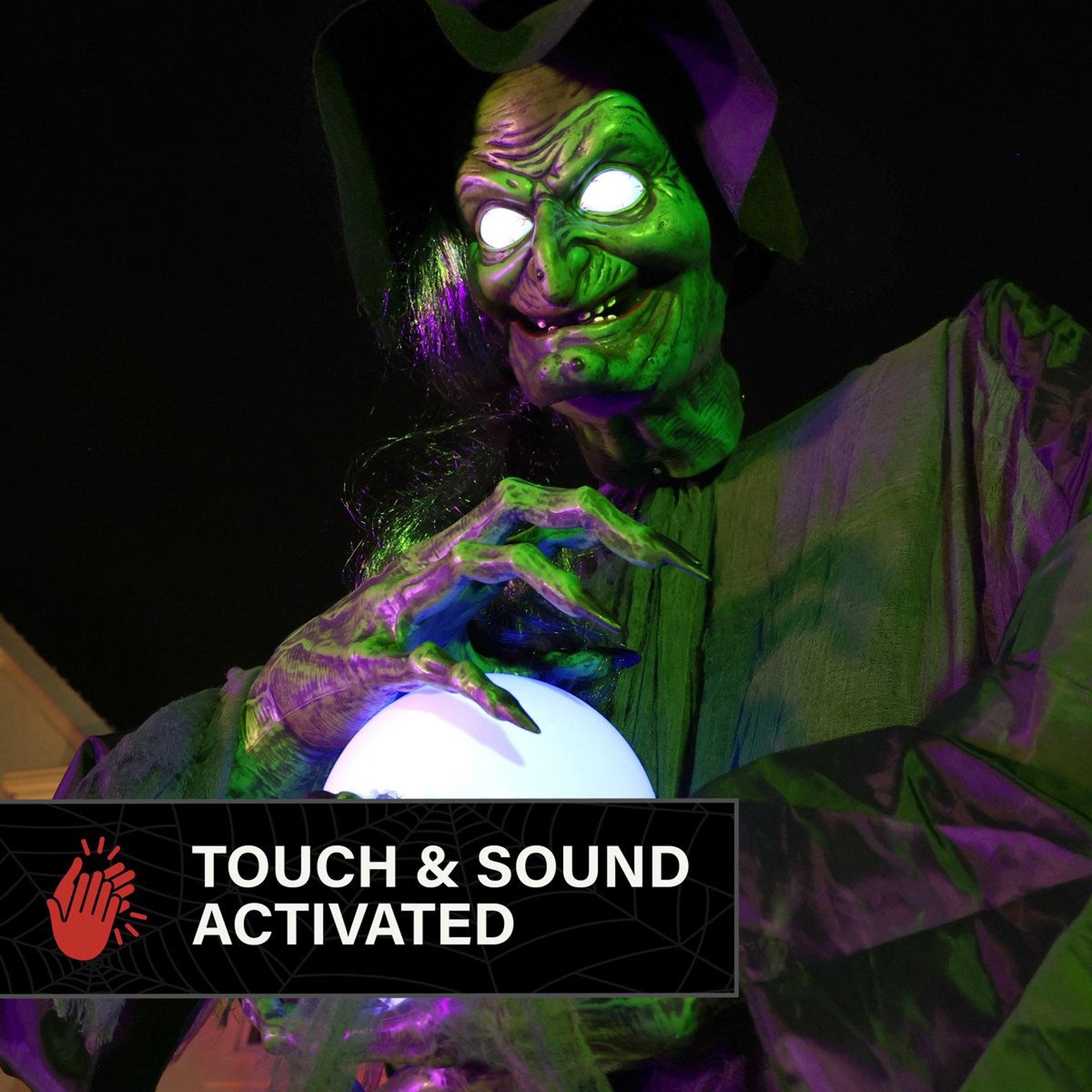Animated Halloween Witch With Magic Ball And Multicolor LED Lights 2