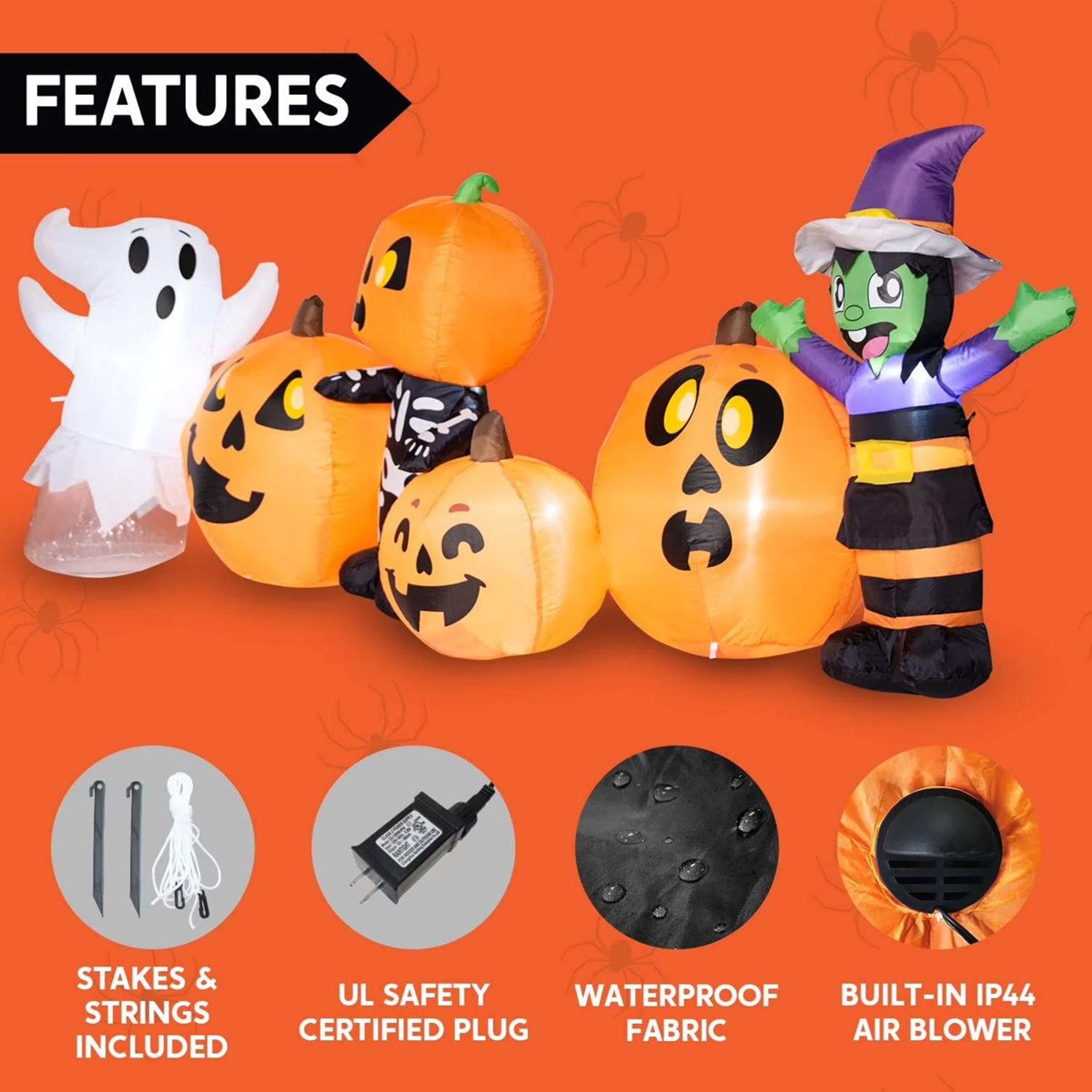 Halloween Inflatable Yard Decoration With Pumpkins Ghosts And LED Lights 3