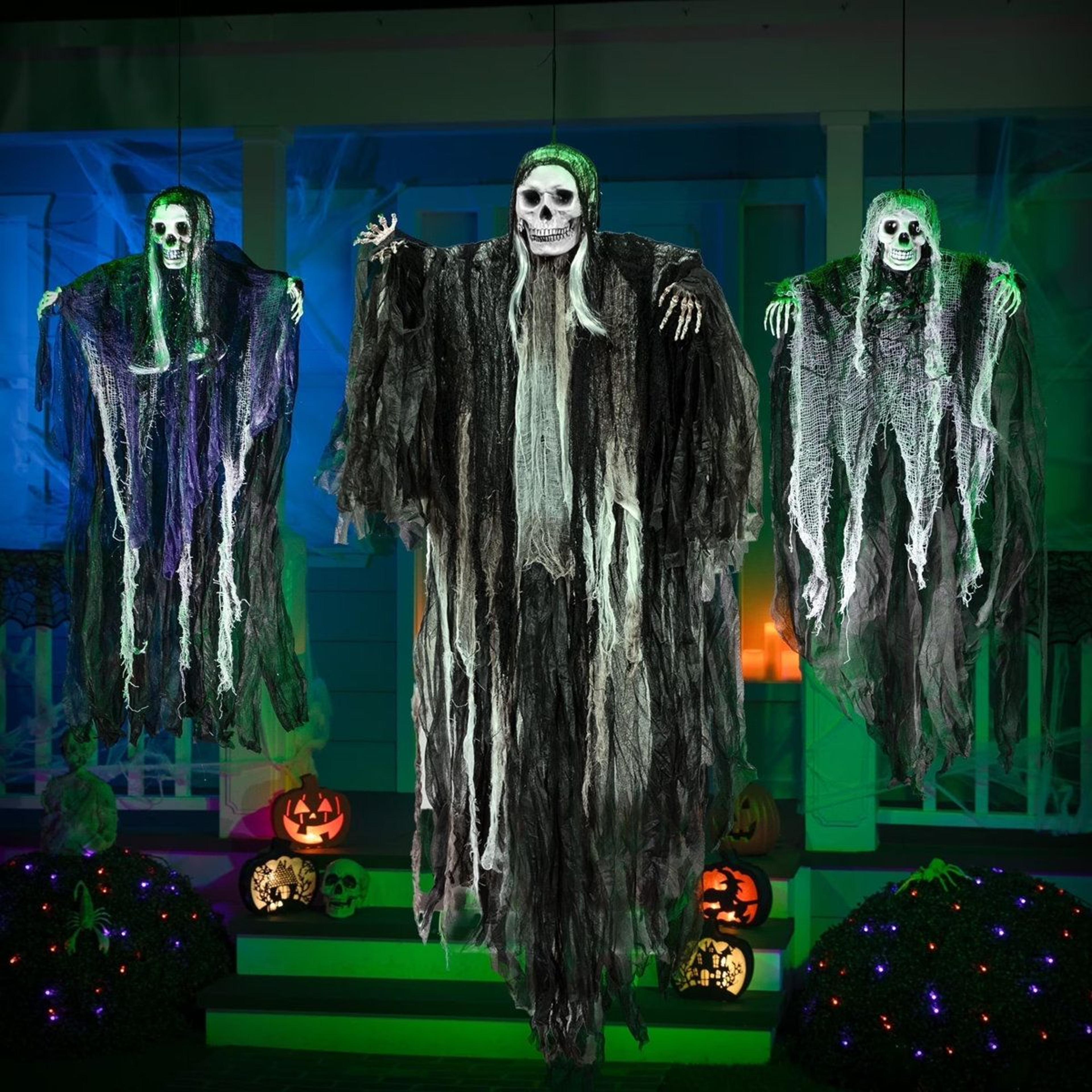 Hanging Halloween Grim Reaper Skeleton Decorations With Adjustable Arms 2