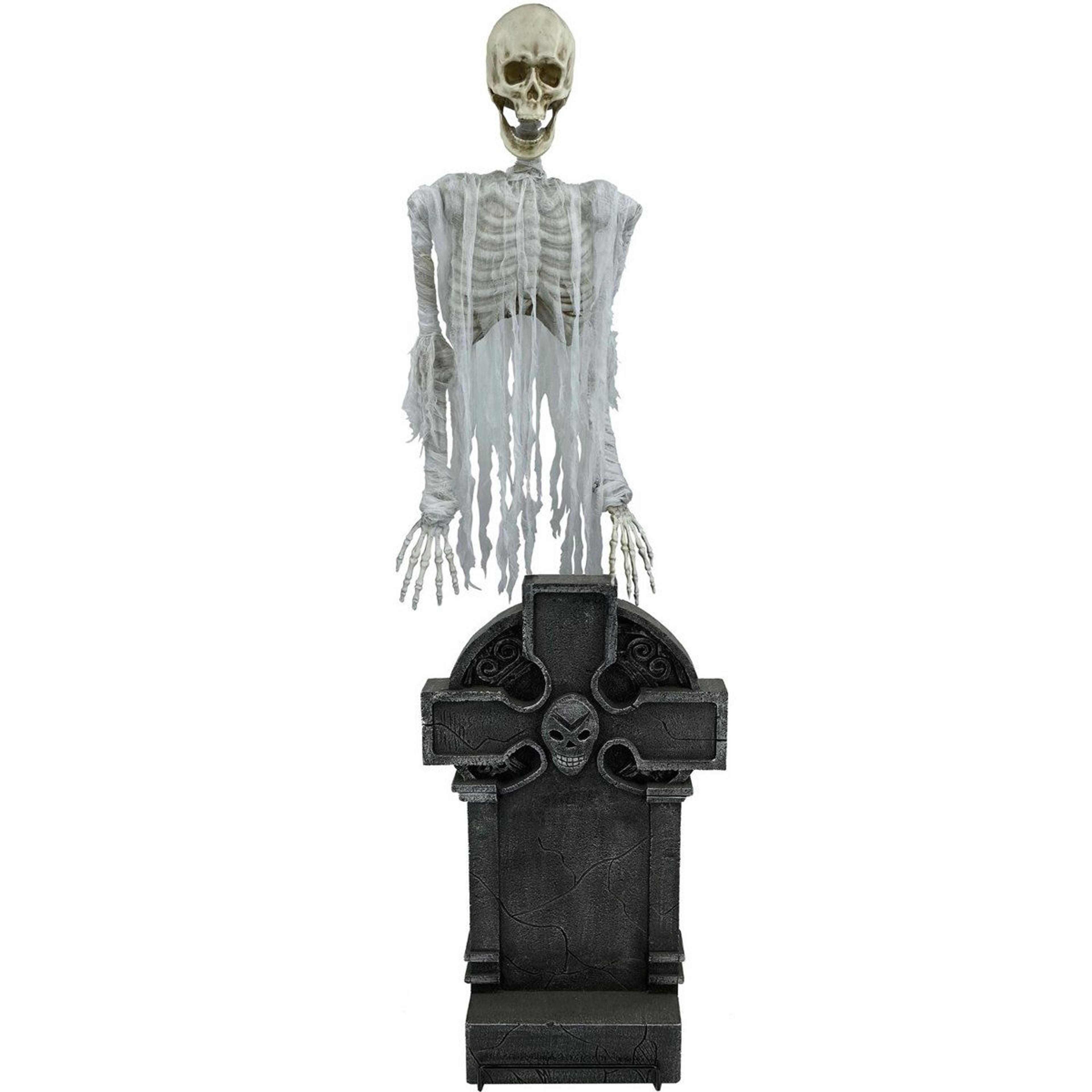 Motion Activated Floating Skeleton Ghost Halloween Animatronic With LED Lights 3