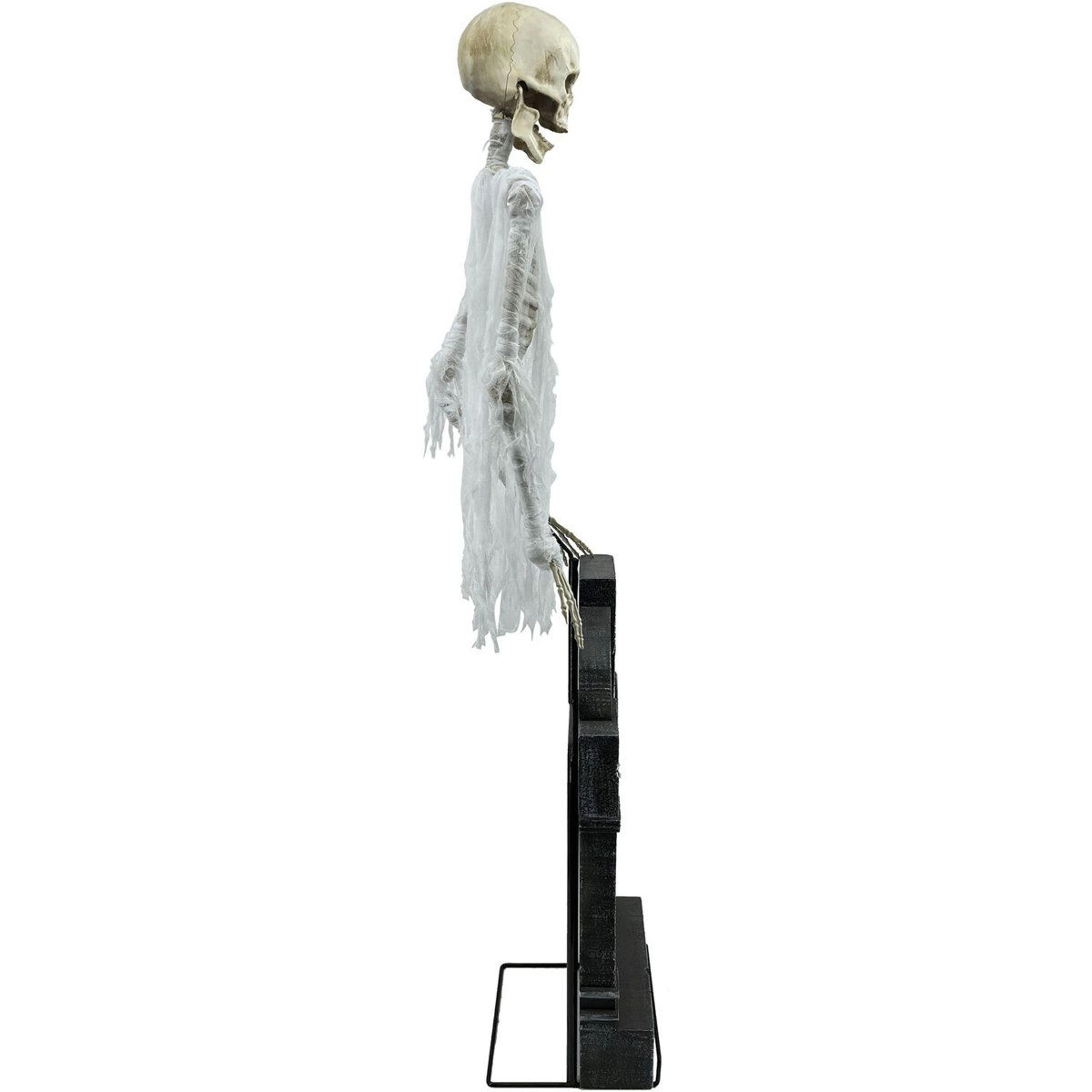 Motion Activated Floating Skeleton Ghost Halloween Animatronic With LED Lights 4