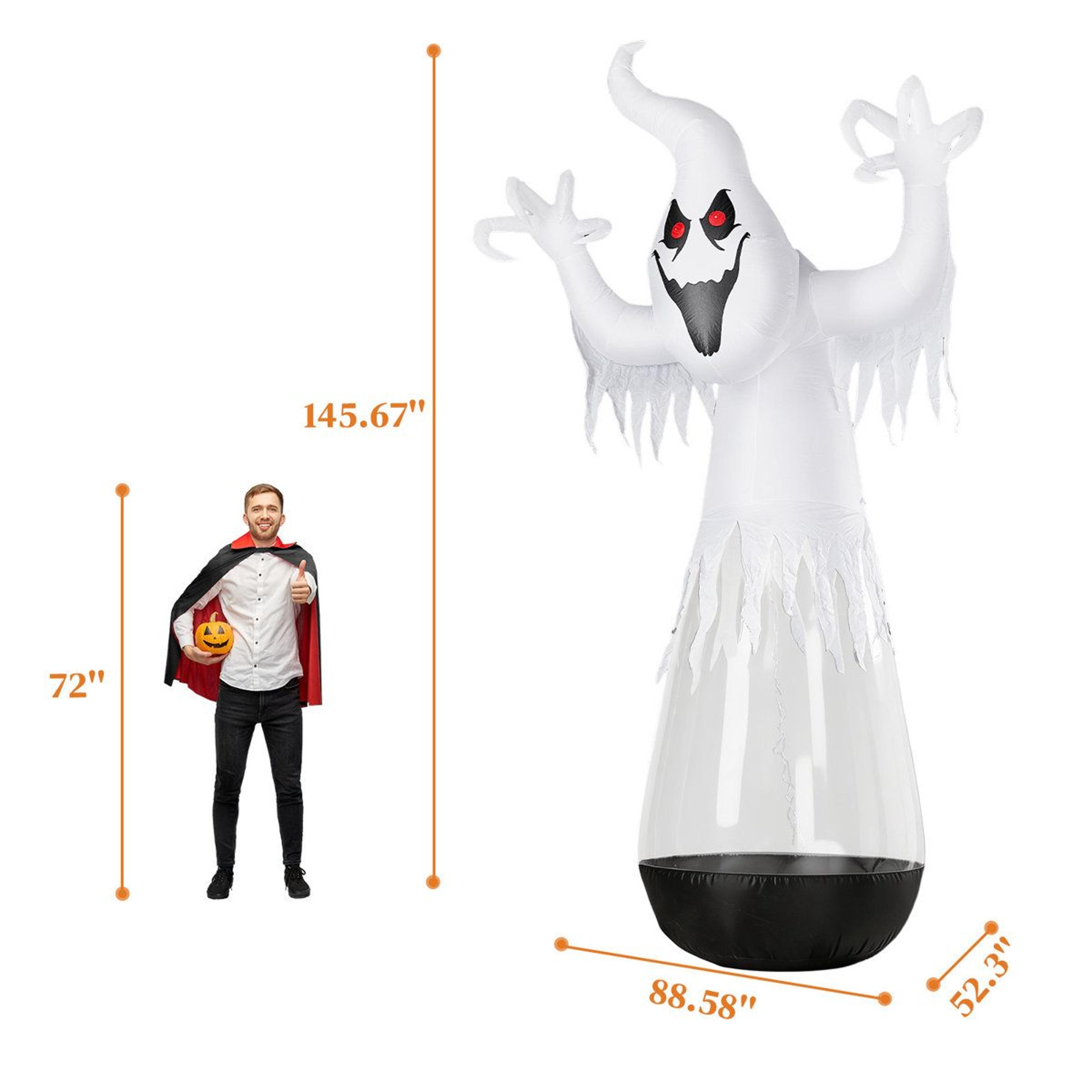 Halloween Inflatable Ghost With LED Lights And Built In Blower 4