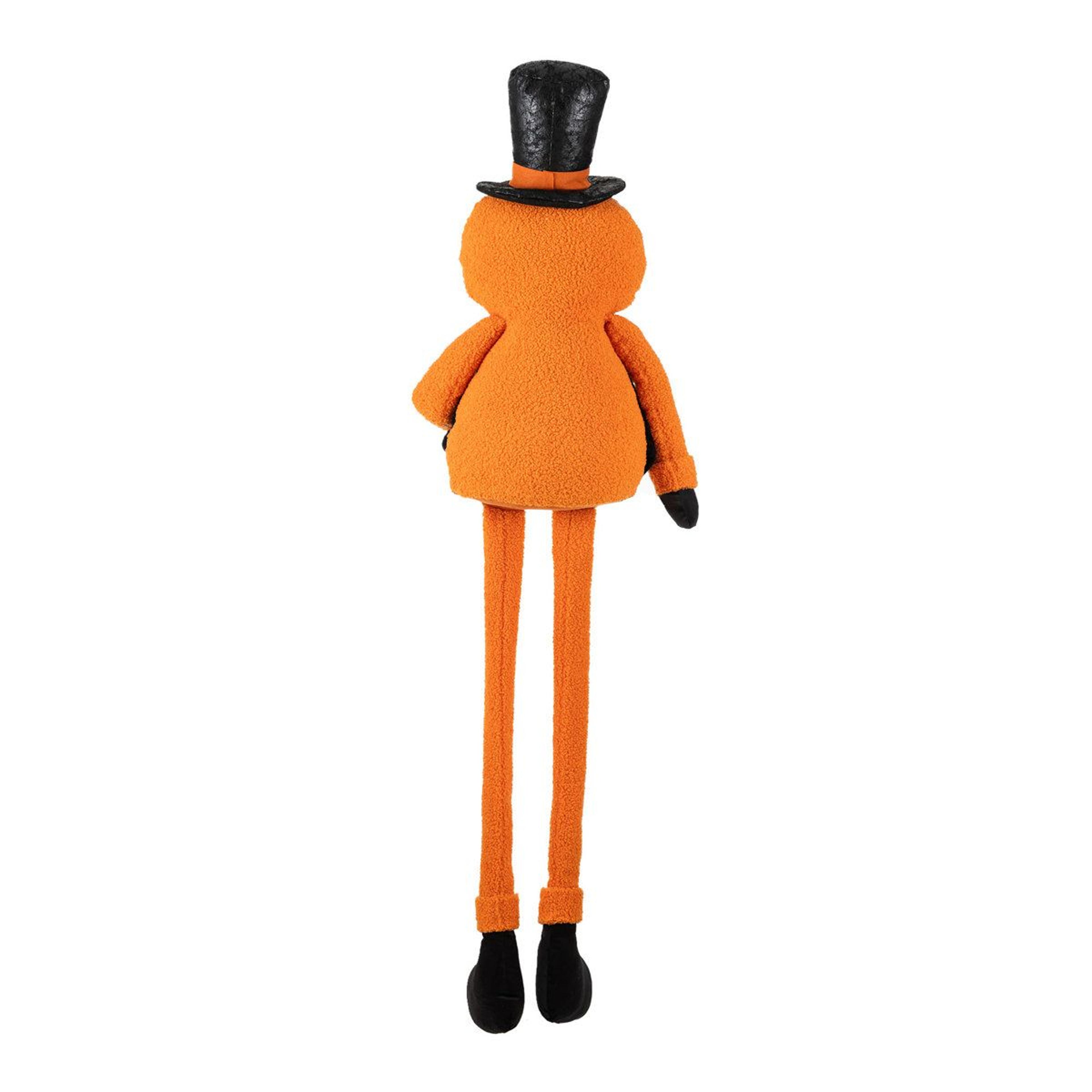 Oversized Halloween Jack O Lantern Figure With Dangling Legs And Top Hat 1